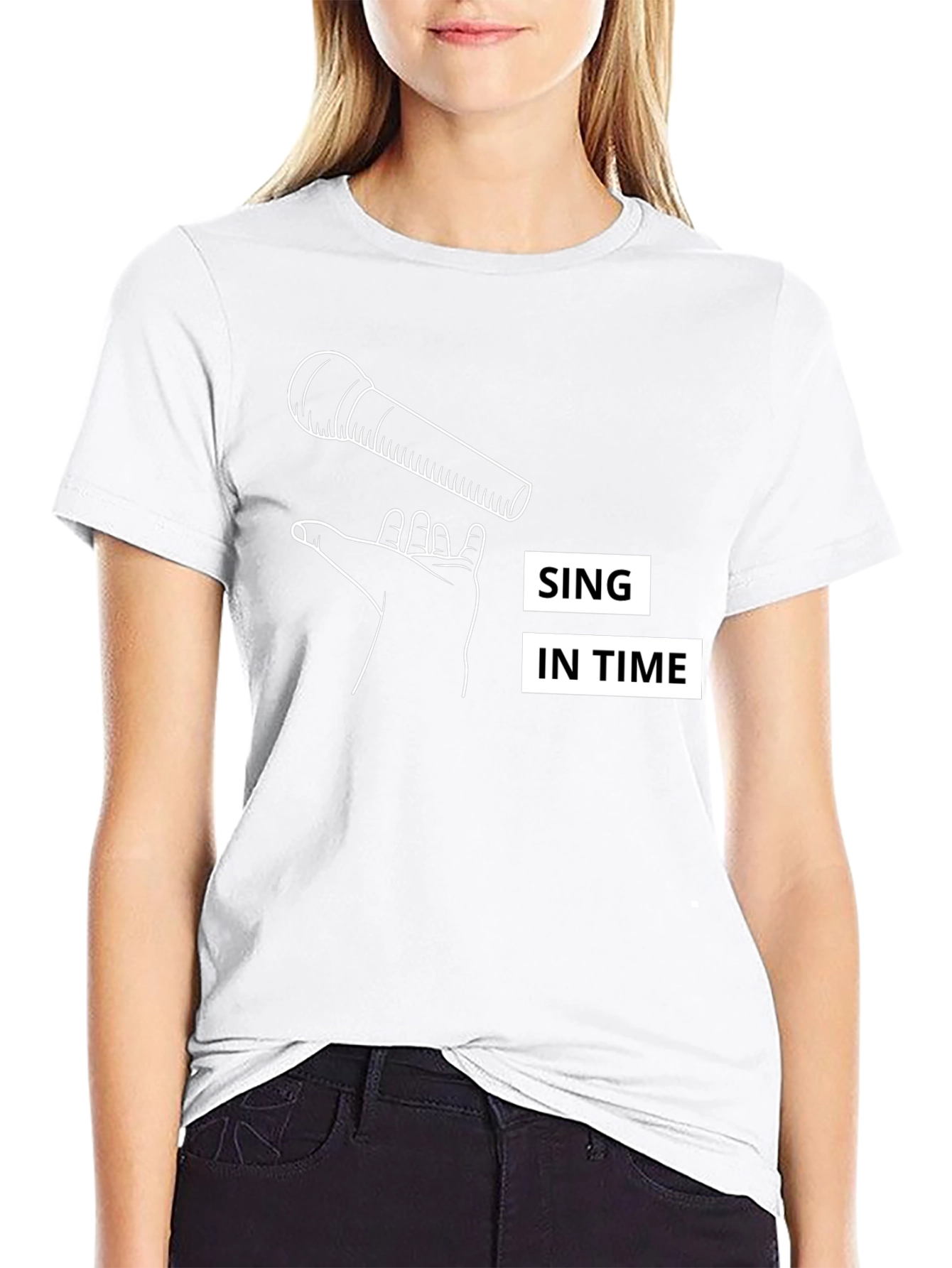 Sing in Time Black Graphic Tee
