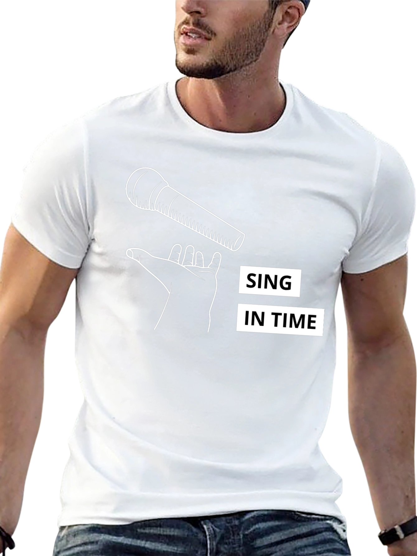 Sing in Time Black Graphic Tee