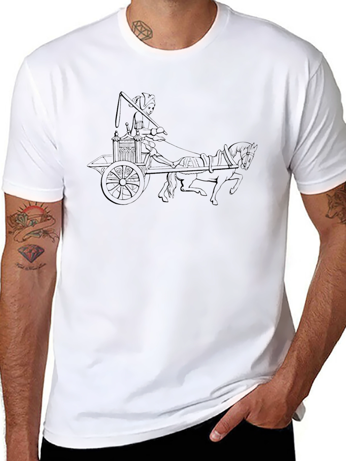 Chariot Graphic T-Shirt - Mens Black Tee