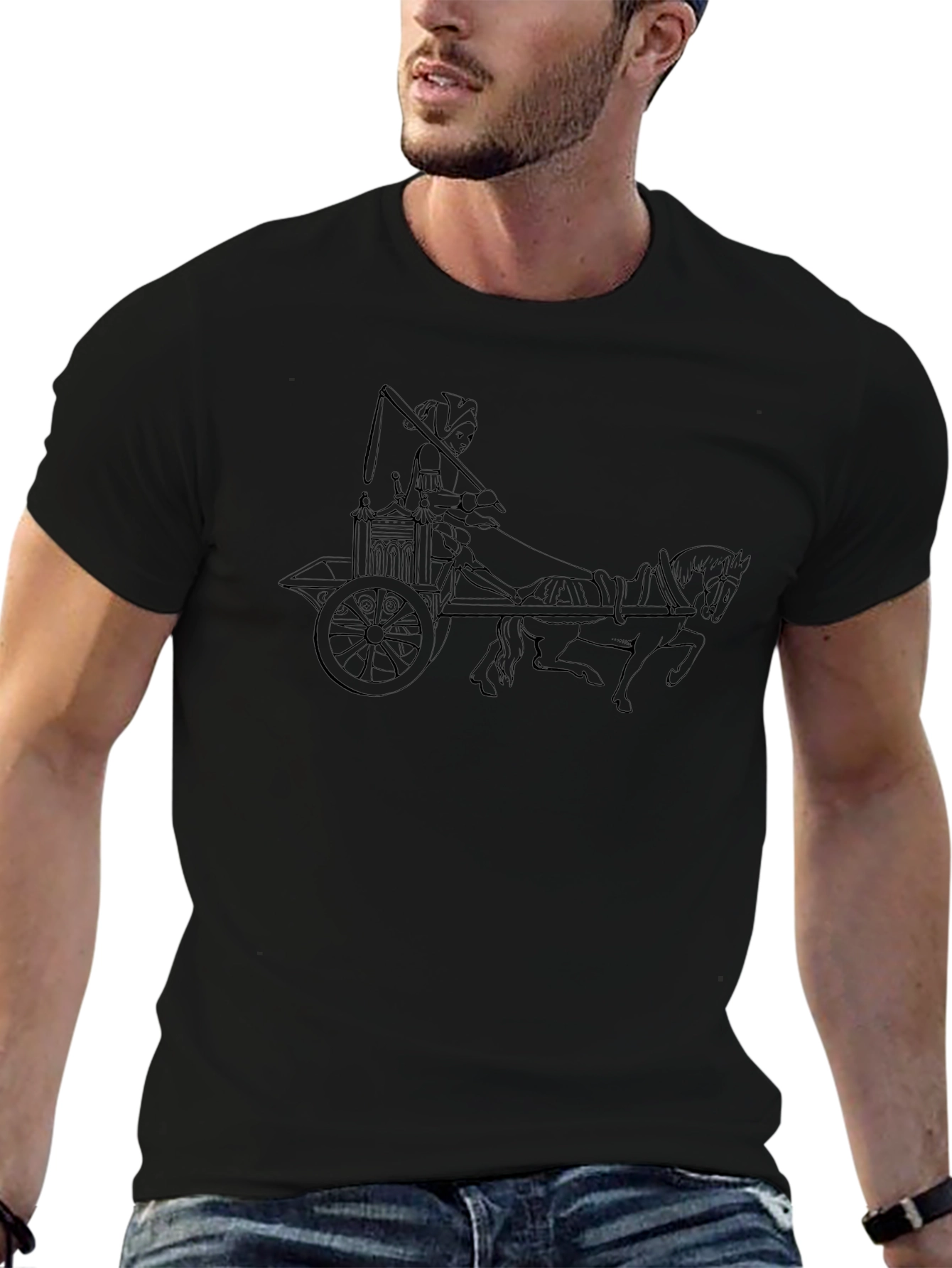 Chariot Graphic T-Shirt - Mens Black Tee