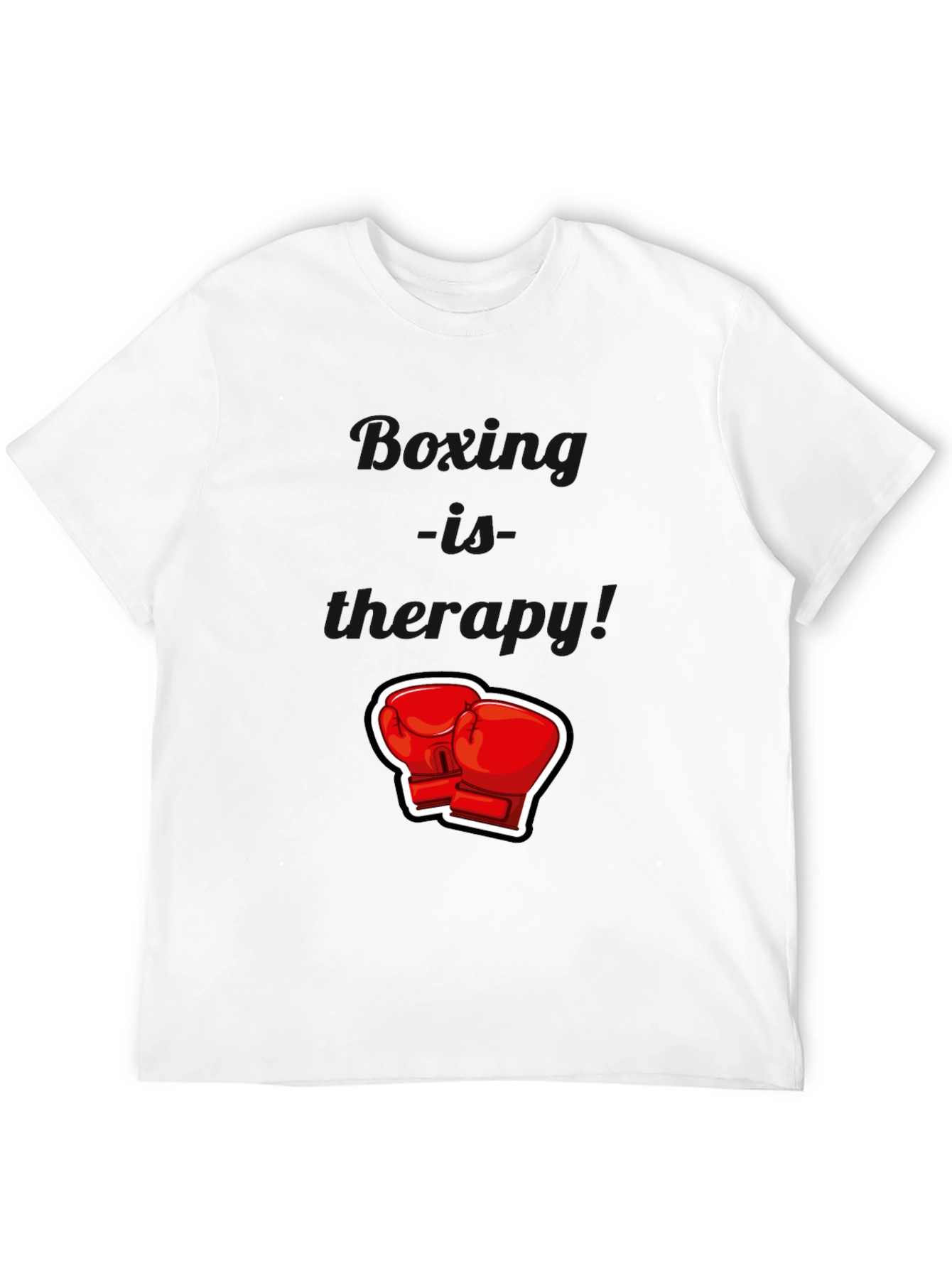 Black T-Shirt with Boxing Gloves Graphic