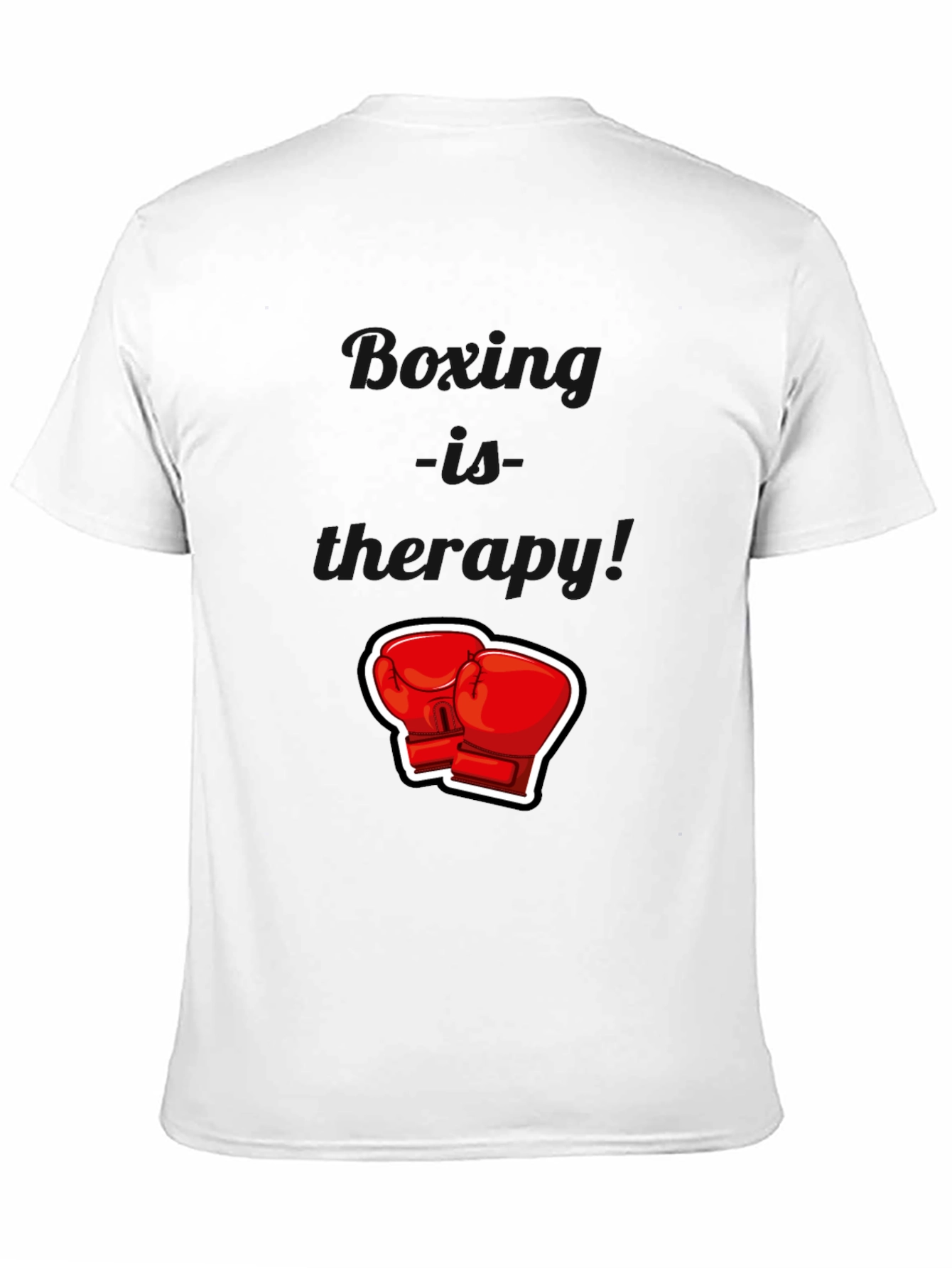 Black T-Shirt with Boxing Gloves Graphic