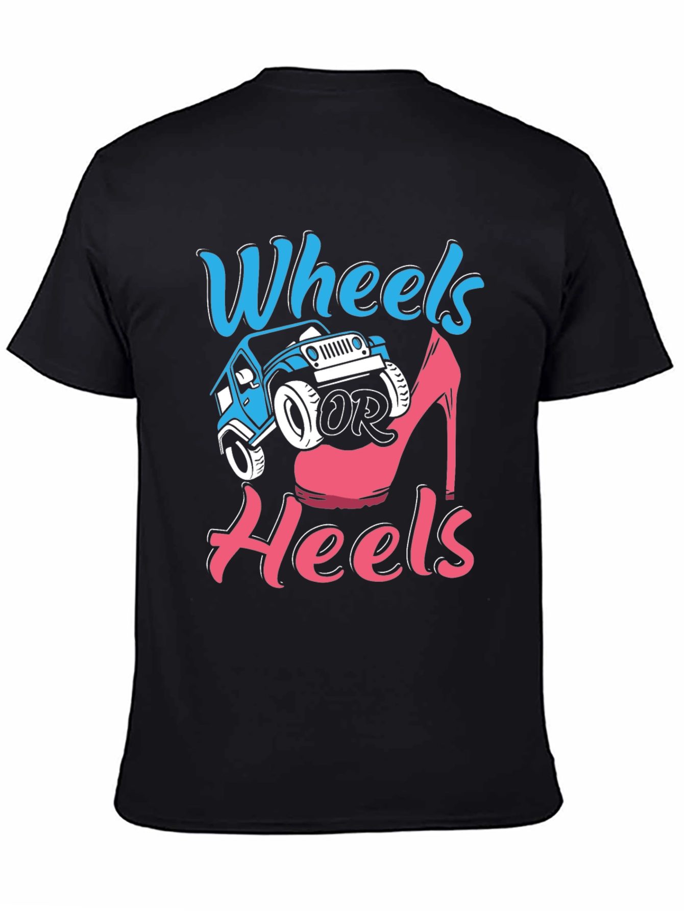 Wheels or Heels Gender Reveal T-Shirt