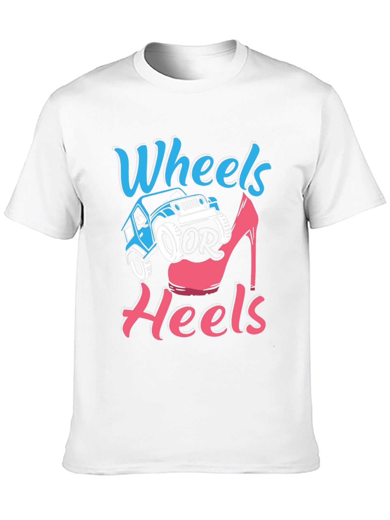 Wheels or Heels Gender Reveal T-Shirt
