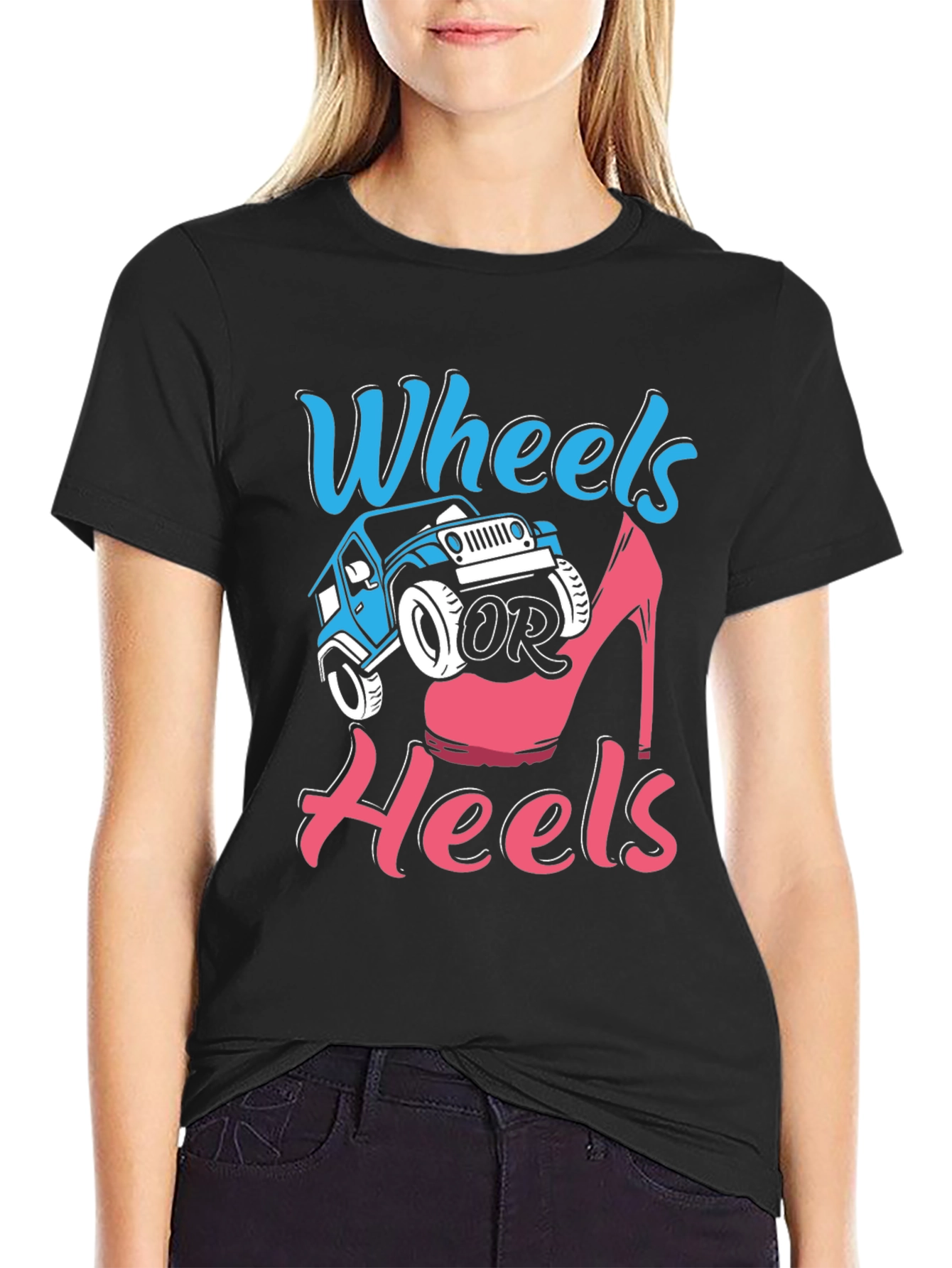 Wheels or Heels Gender Reveal T-Shirt