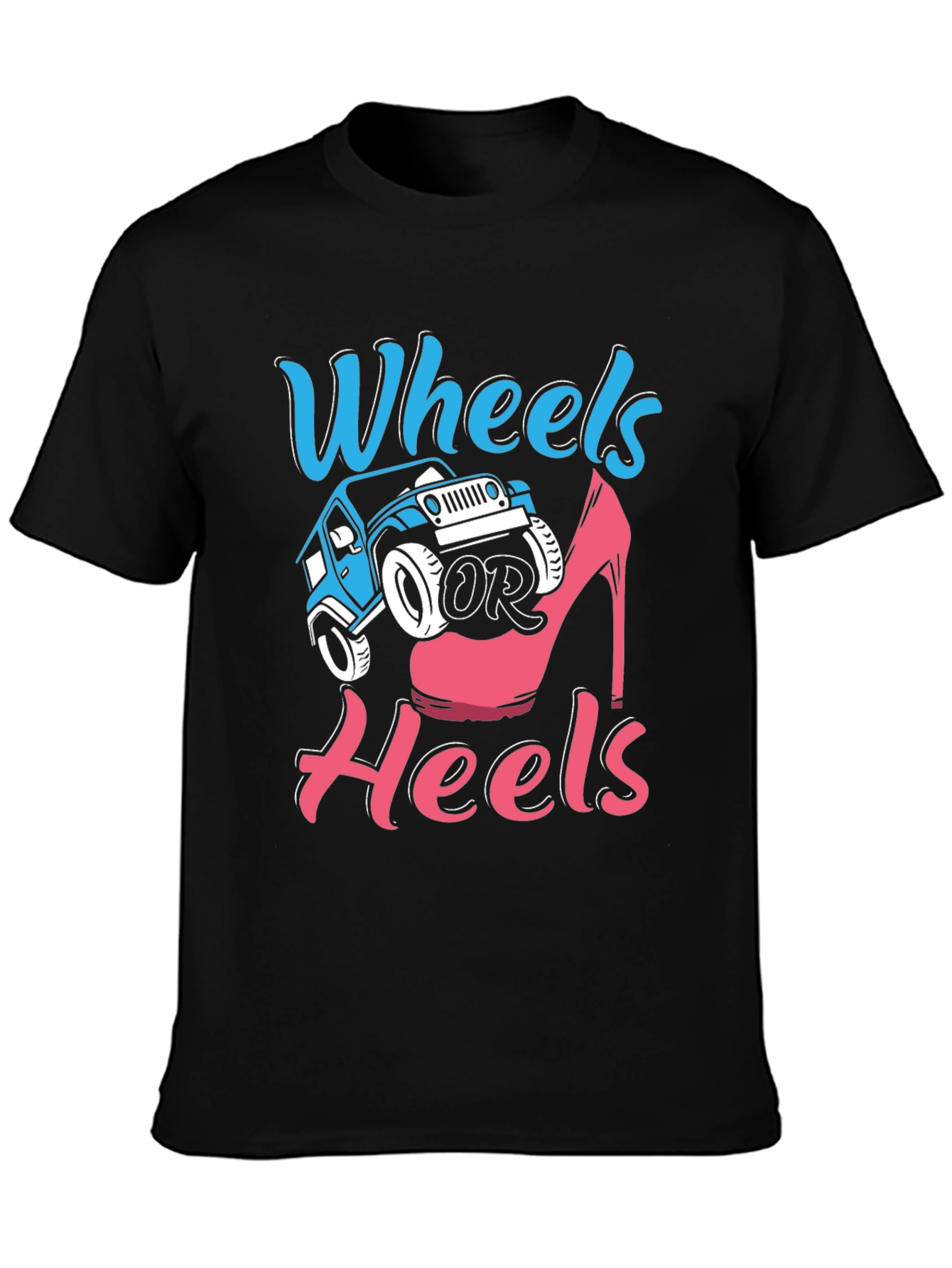 Wheels or Heels Gender Reveal T-Shirt