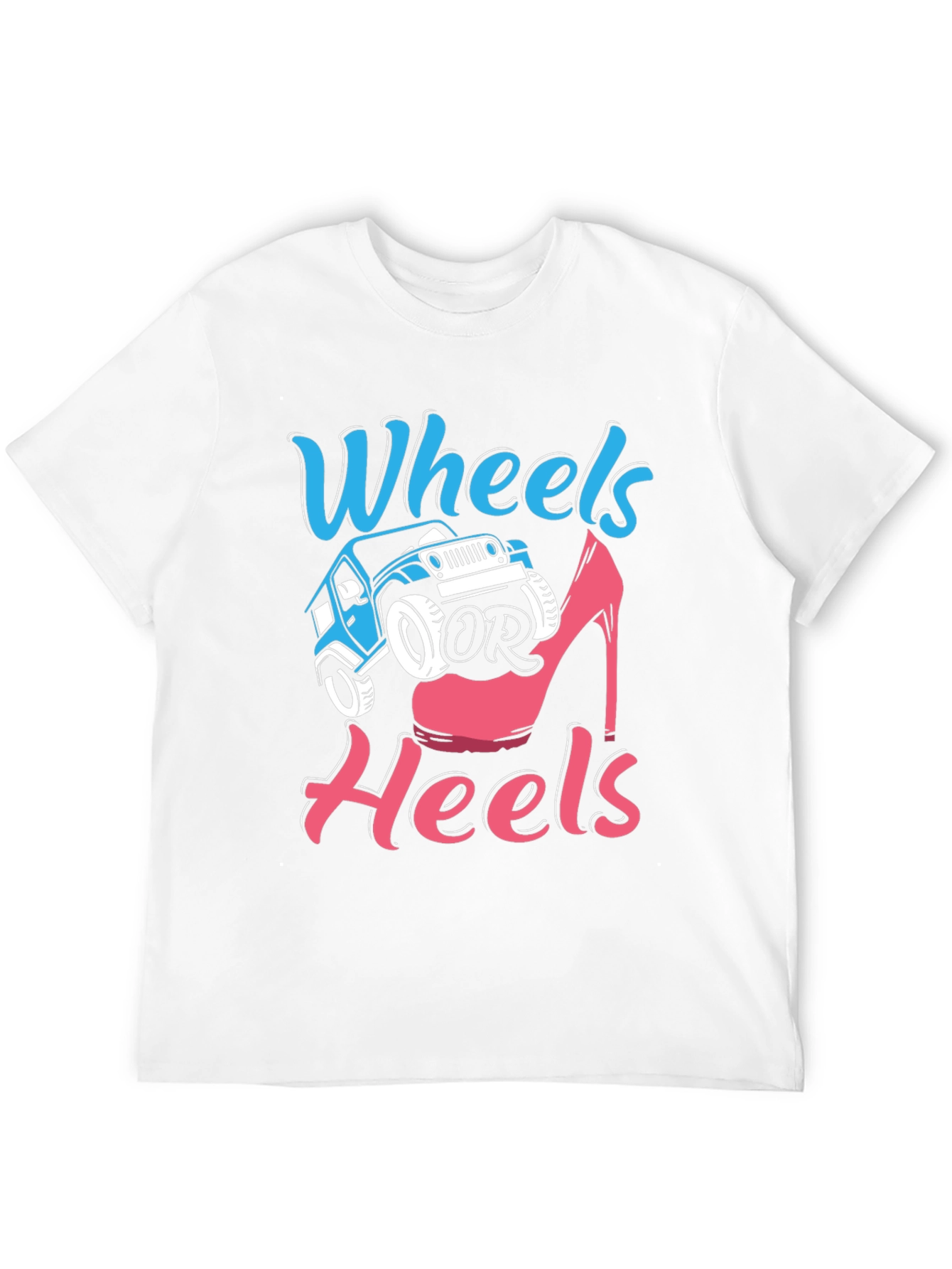 Wheels or Heels Gender Reveal T-Shirt