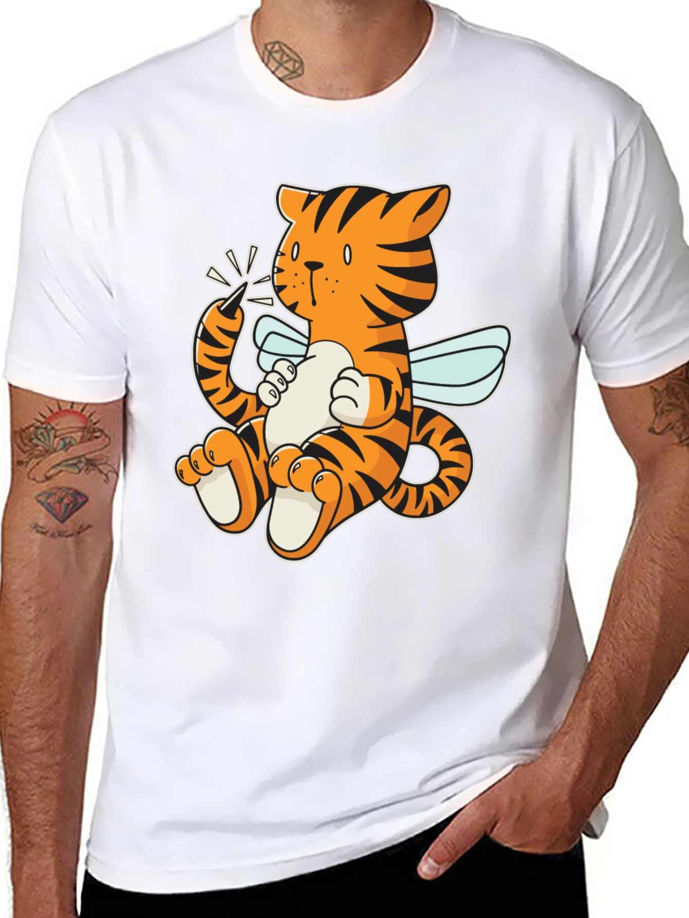 Tiger Bee Graphic T-Shirt - Fun & Unique Design