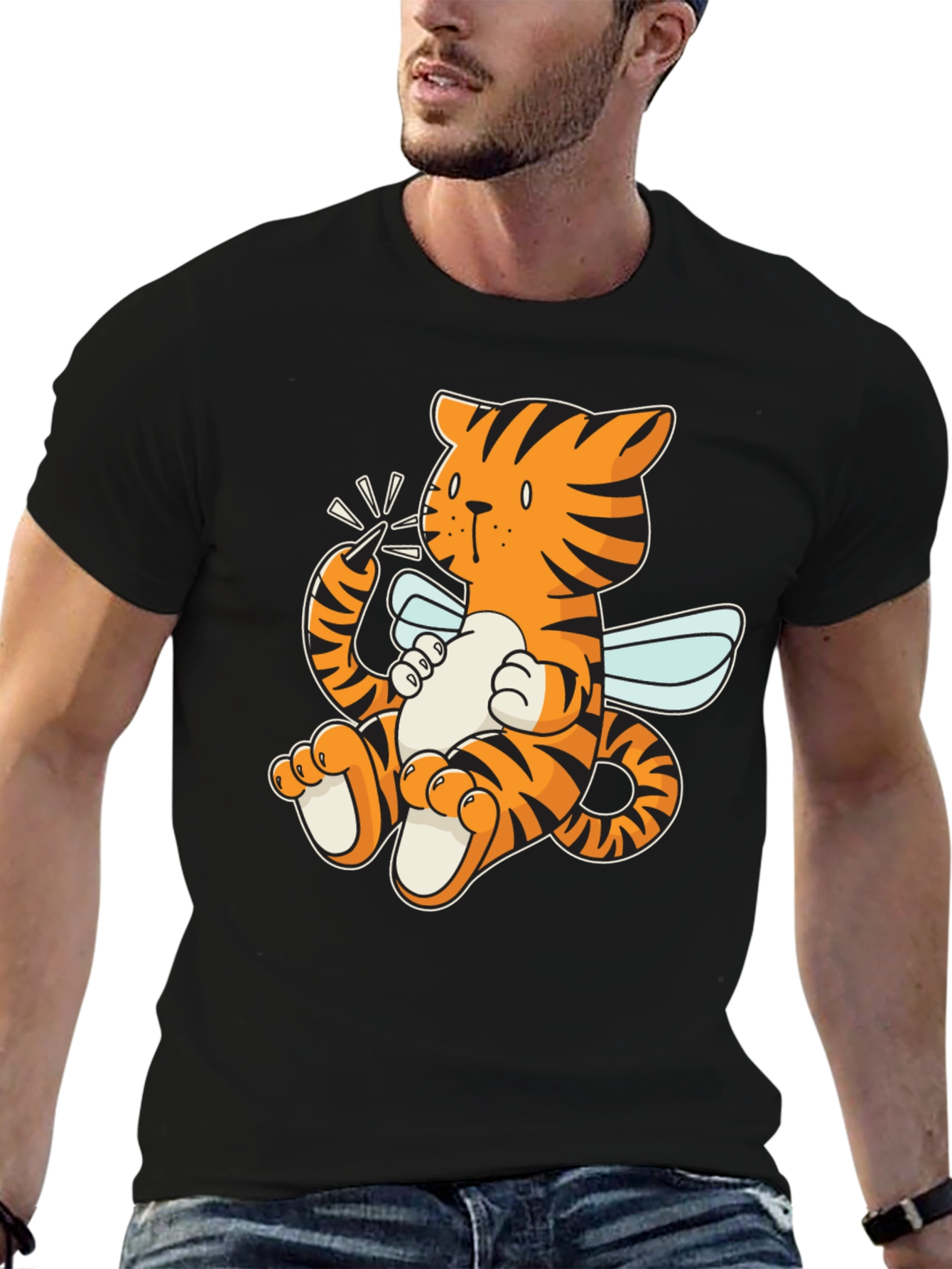 Tiger Bee Graphic T-Shirt - Fun & Unique Design