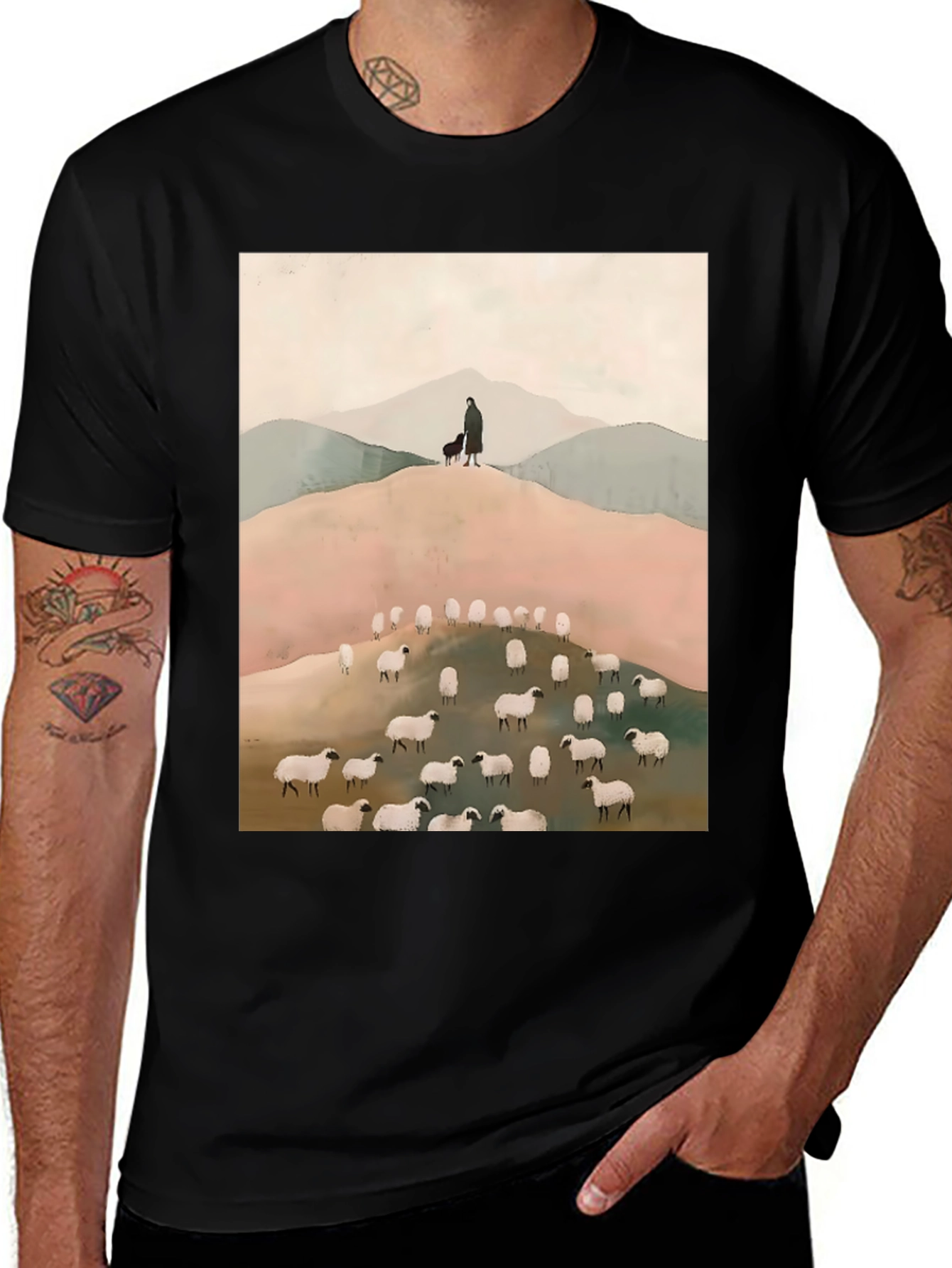 Shepherd and Sheep Graphic Tee