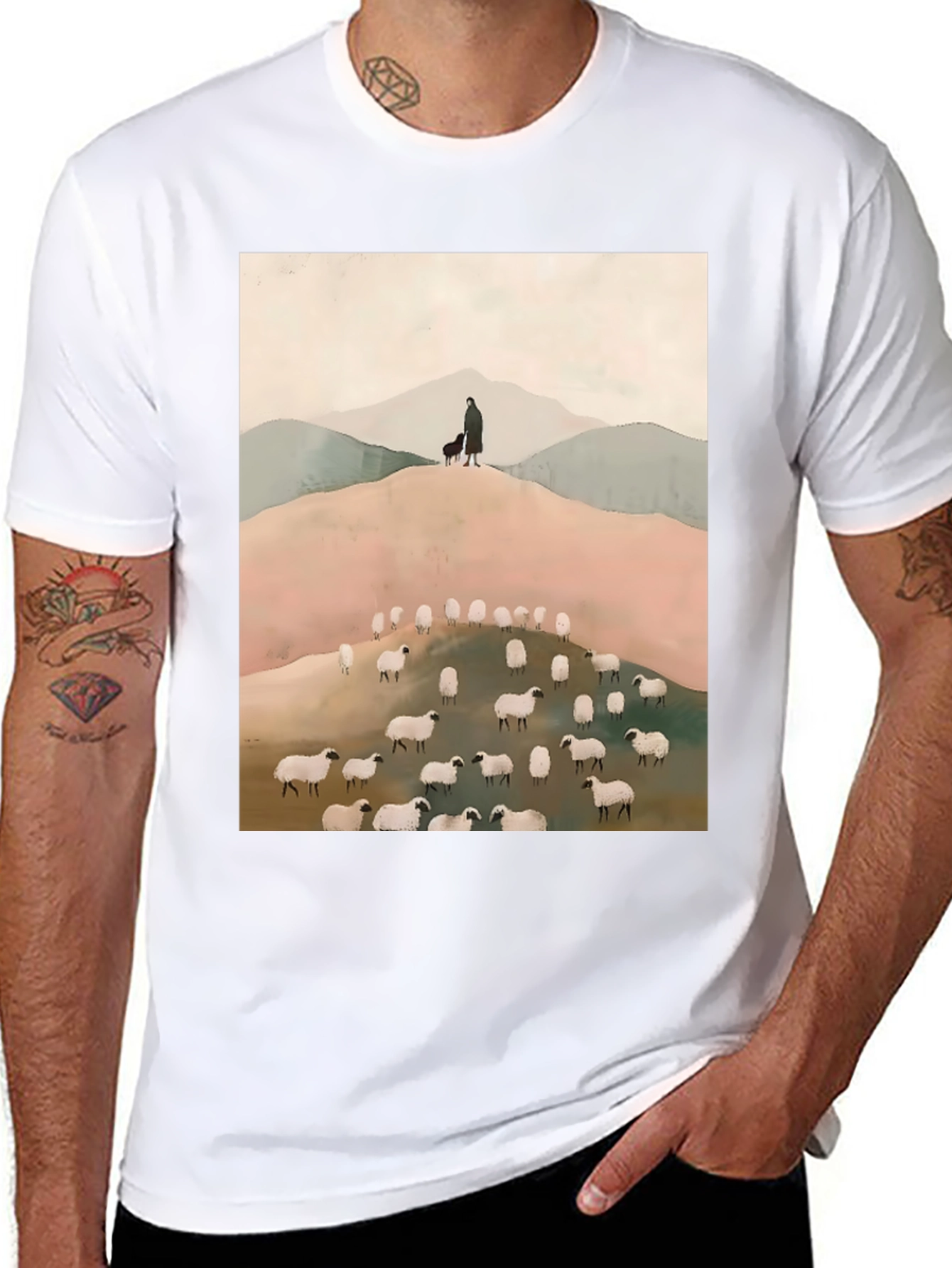 Shepherd and Sheep Graphic Tee
