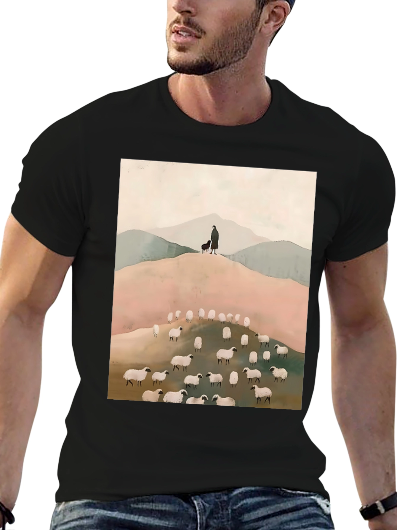 Shepherd and Sheep Graphic Tee