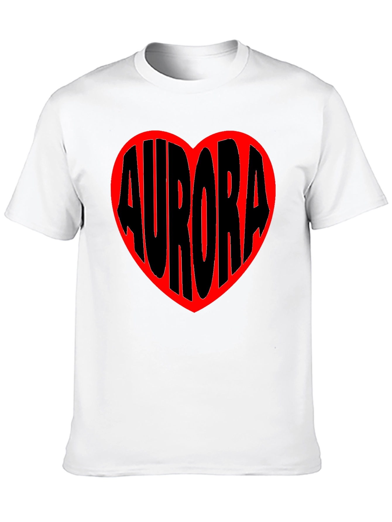 Aurora Heart Graphic Tee - Black Cotton Blend