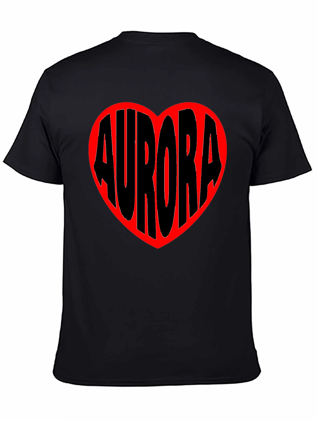 Aurora Heart Graphic Tee - Black Cotton Blend