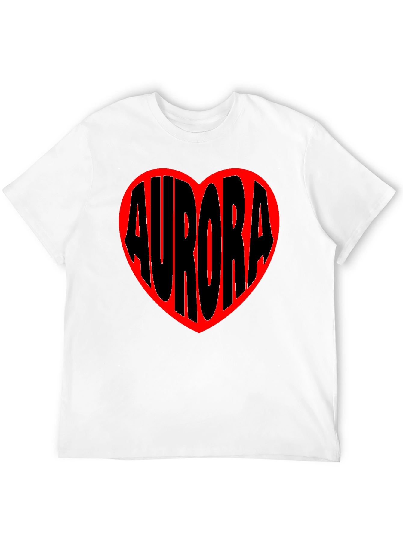 Aurora Heart Graphic Tee - Black Cotton Blend