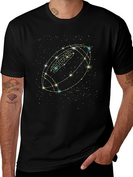Football Constellation Graphic Black T-Shirt