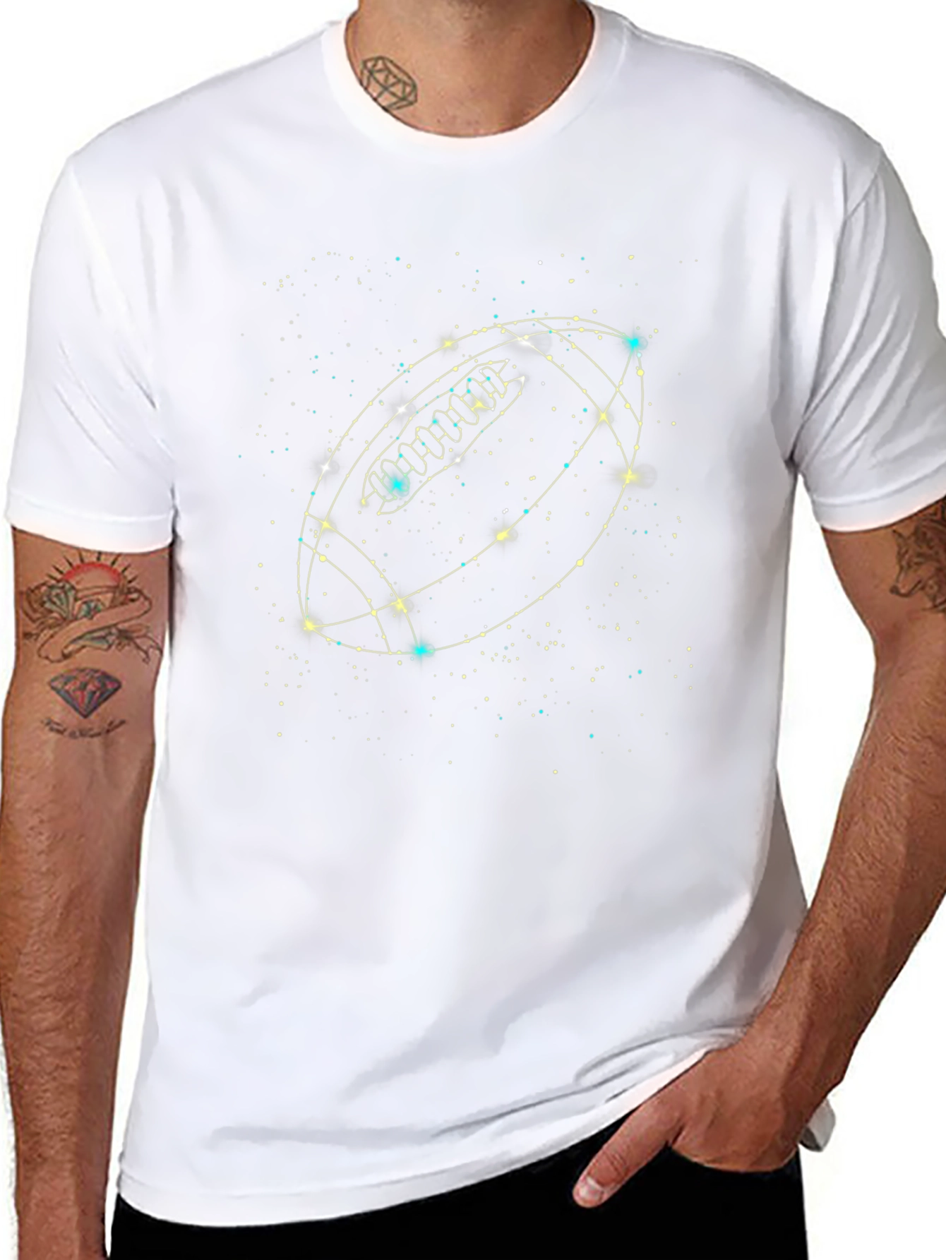 Football Constellation Graphic Black T-Shirt