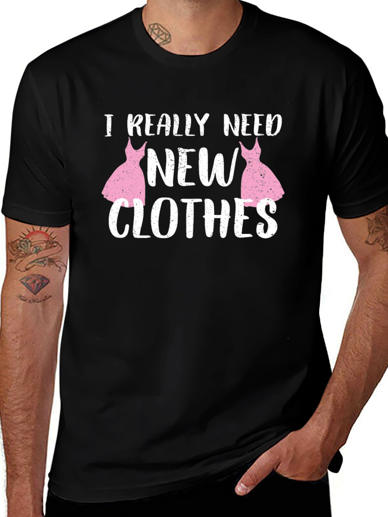 I Really Need New Clothes Black T-Shirt