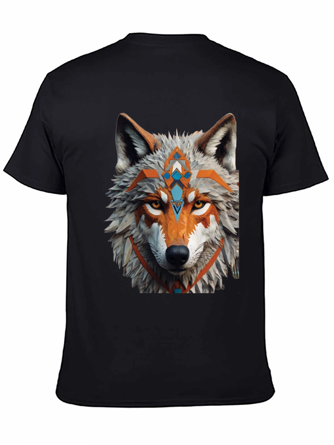 Geometric Wolf Graphic Tee - Modern Style