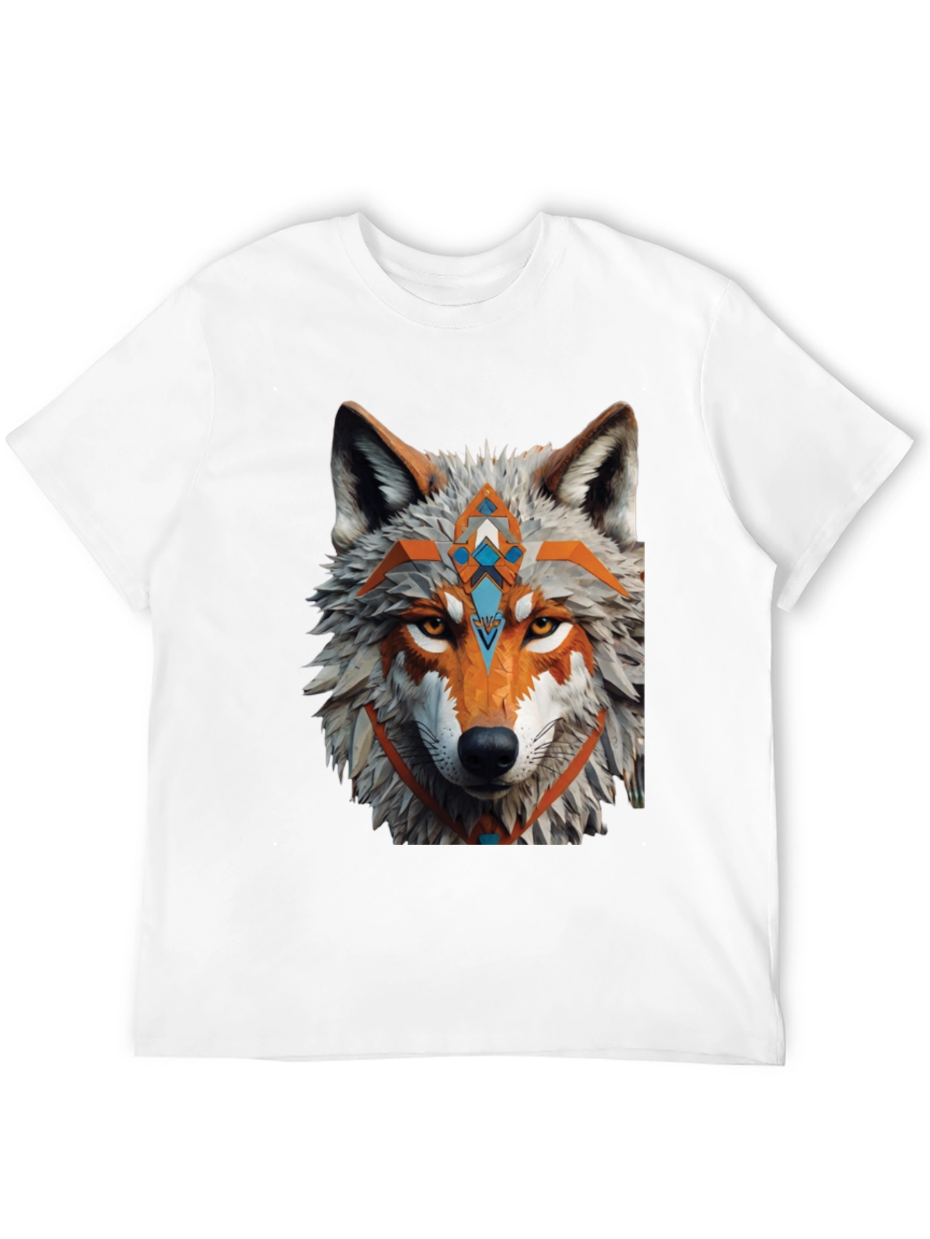 Geometric Wolf Graphic Tee - Modern Style