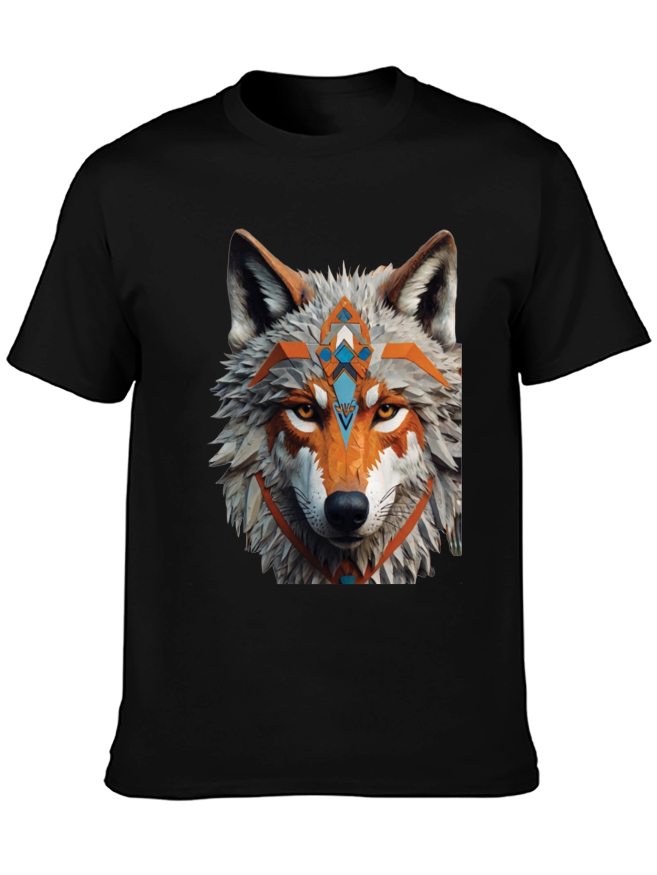 Geometric Wolf Graphic Tee - Modern Style