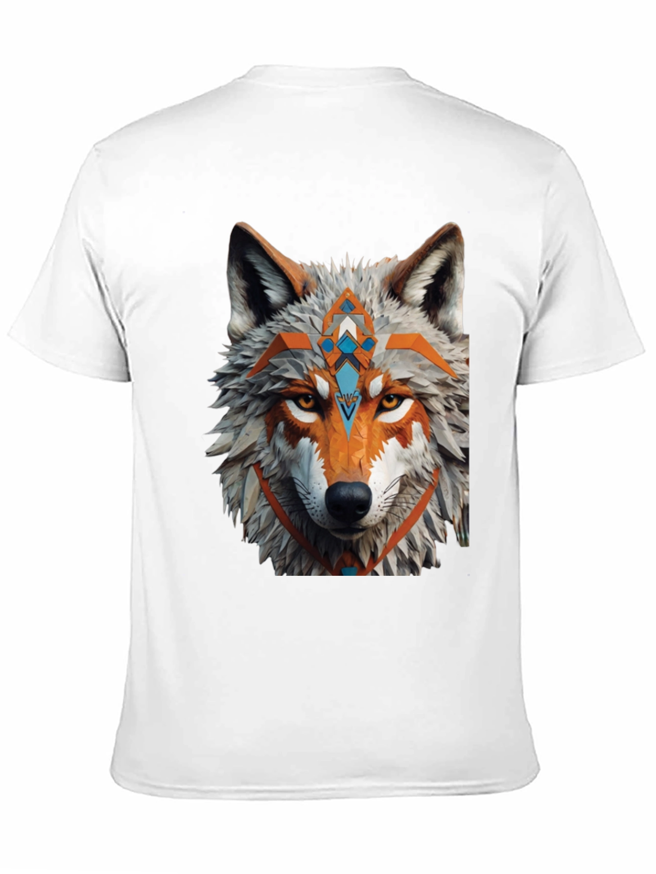 Geometric Wolf Graphic Tee - Modern Style