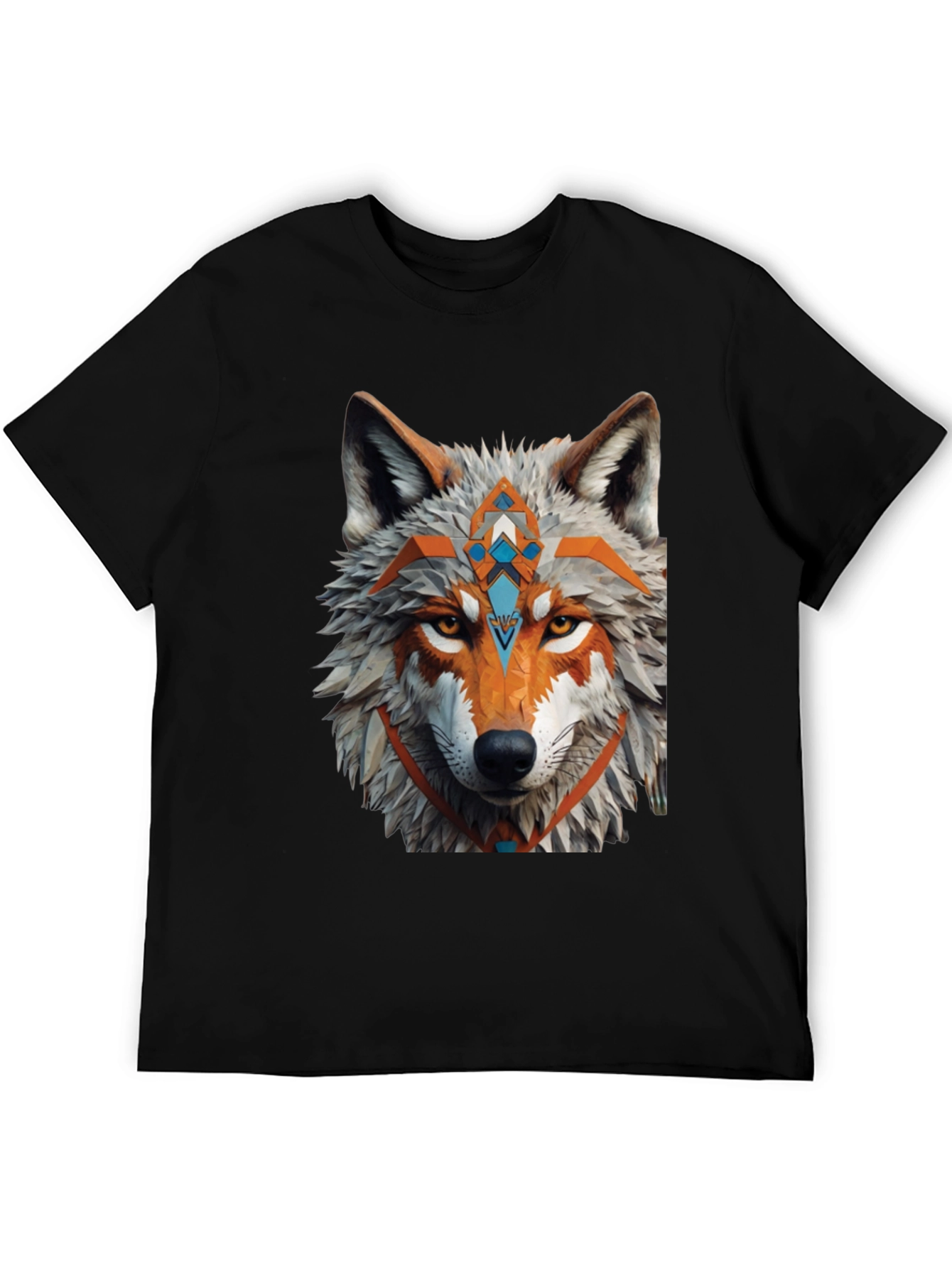 Geometric Wolf Graphic Tee - Modern Style