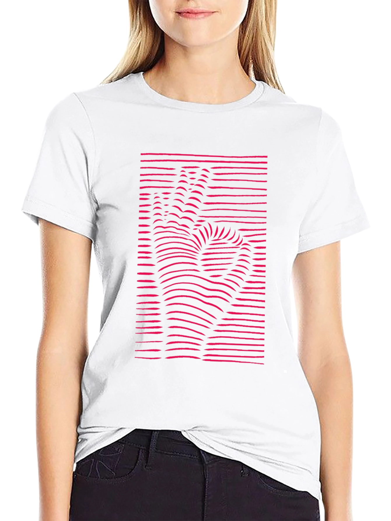 Optical Illusion Hand Graphic Tee - Modern Black T-Shirt
