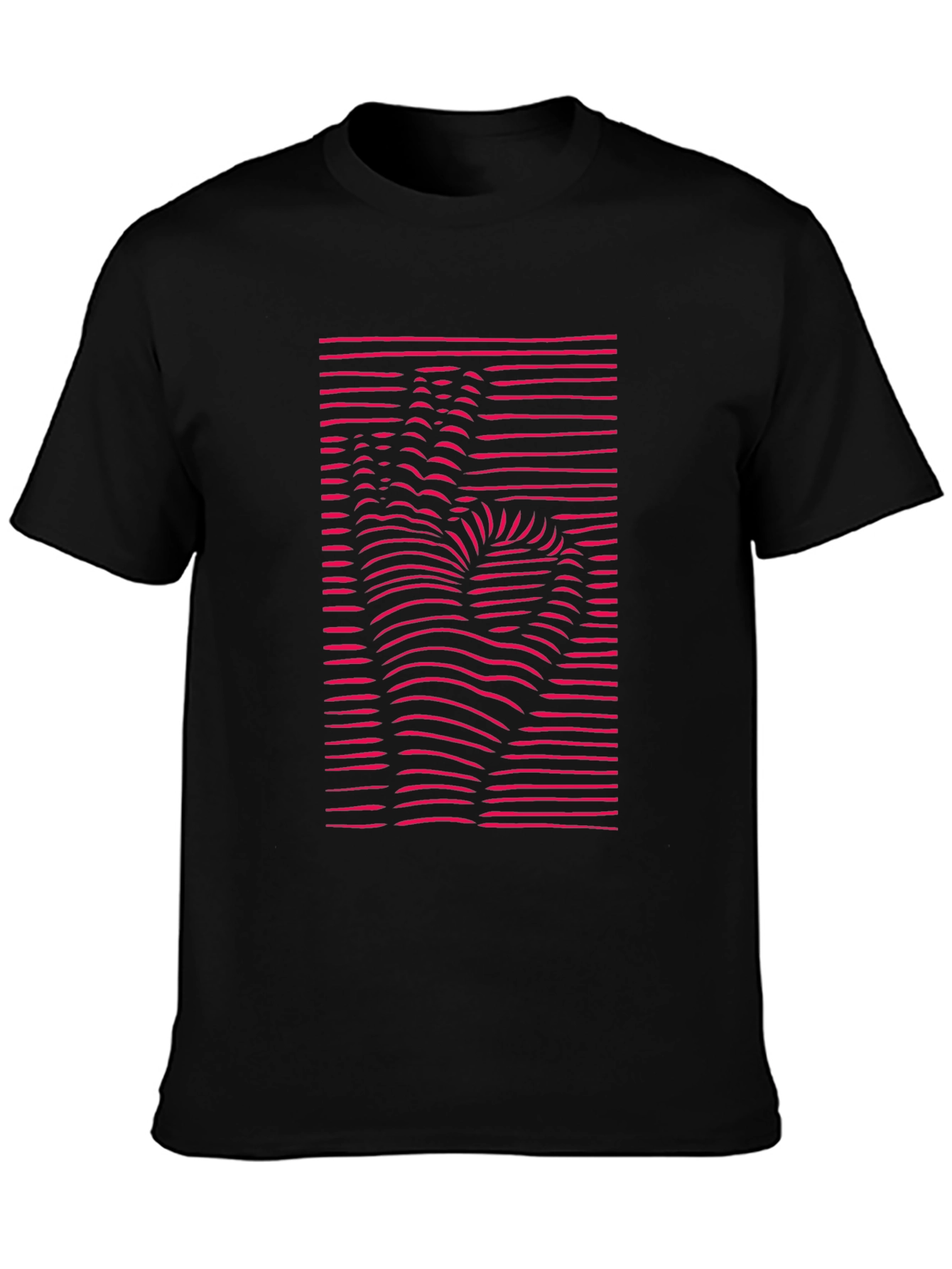 Optical Illusion Hand Graphic Tee - Modern Black T-Shirt