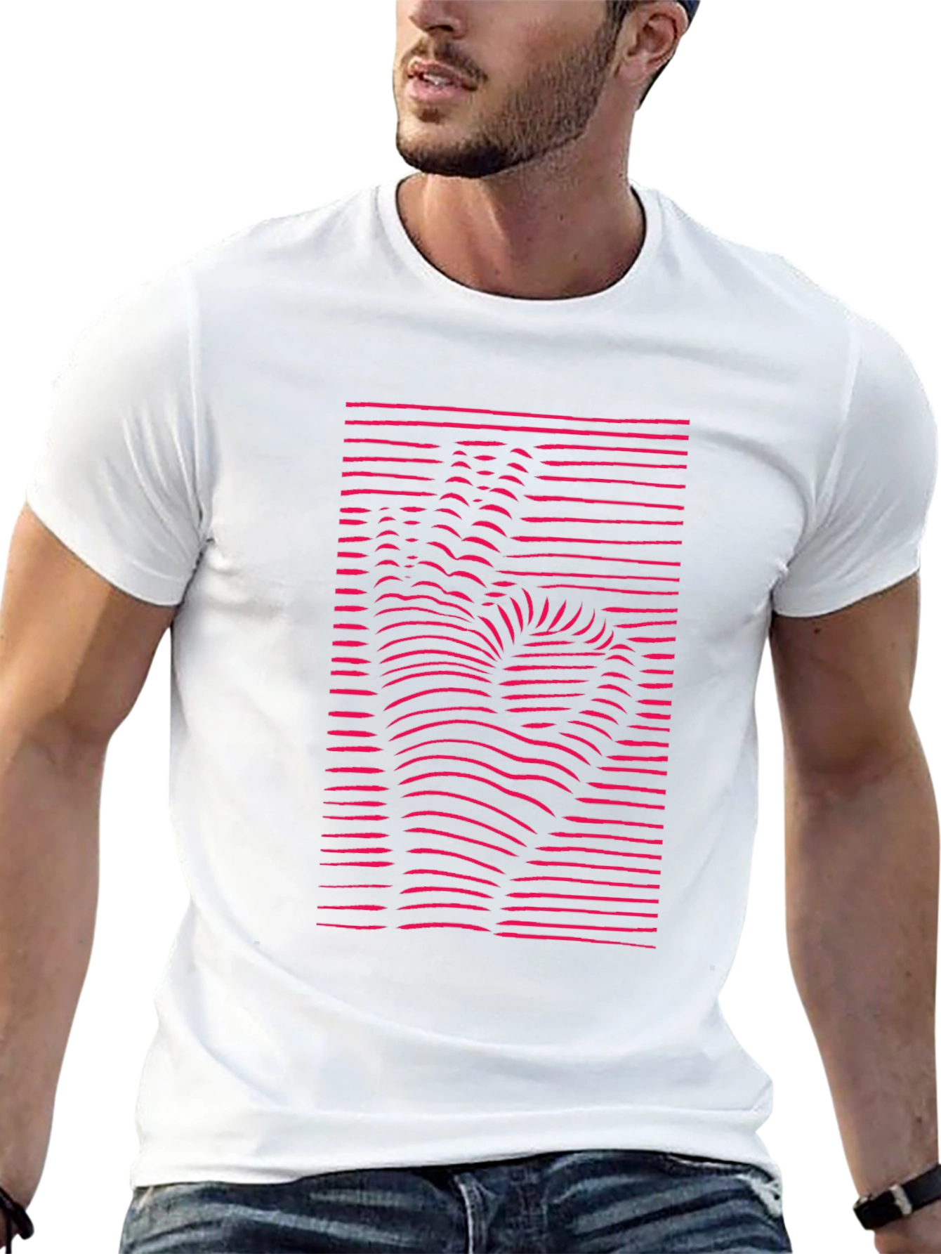 Optical Illusion Hand Graphic Tee - Modern Black T-Shirt