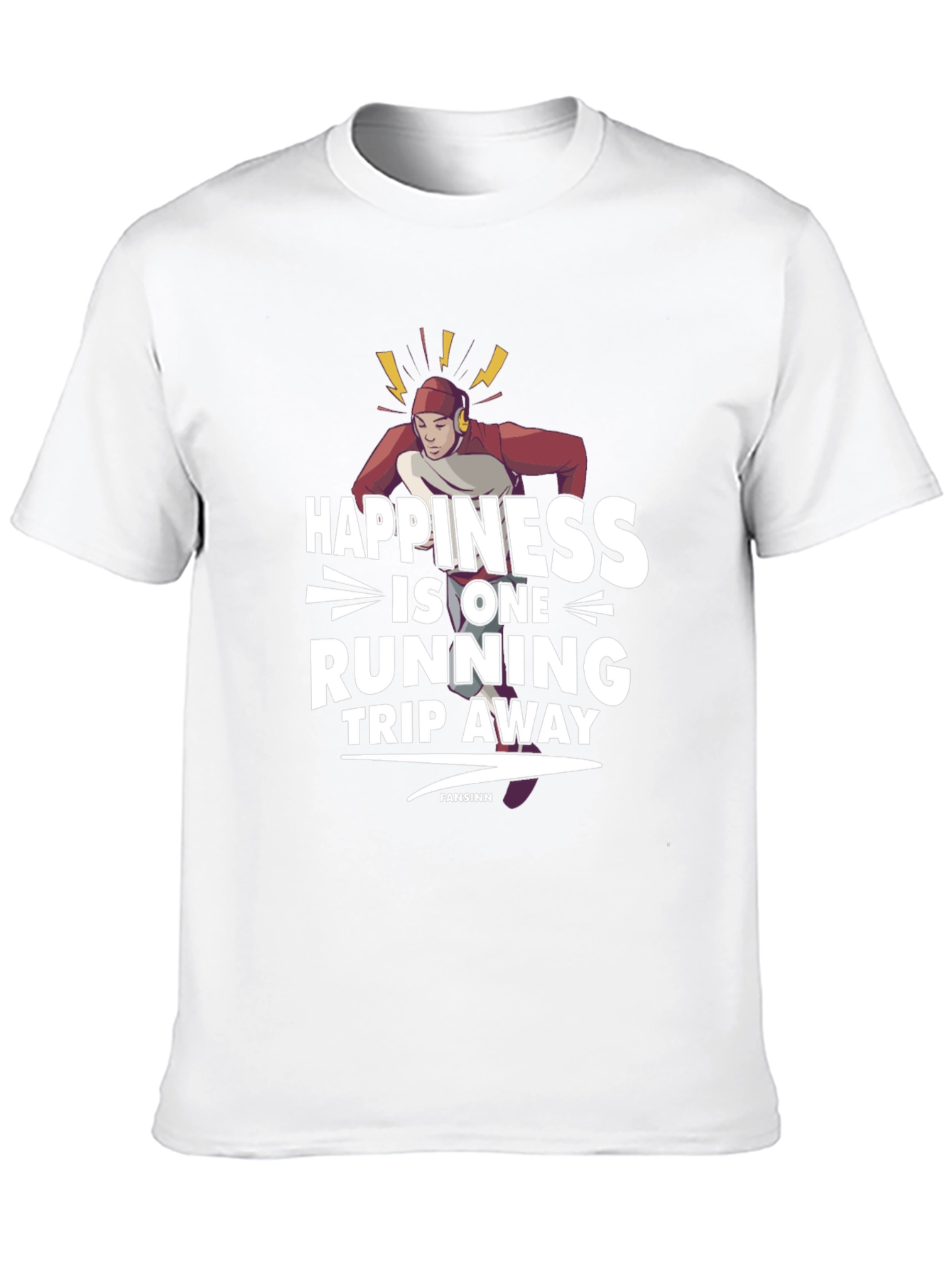 Happiness Is One Running Trip Away Black T-Shirt