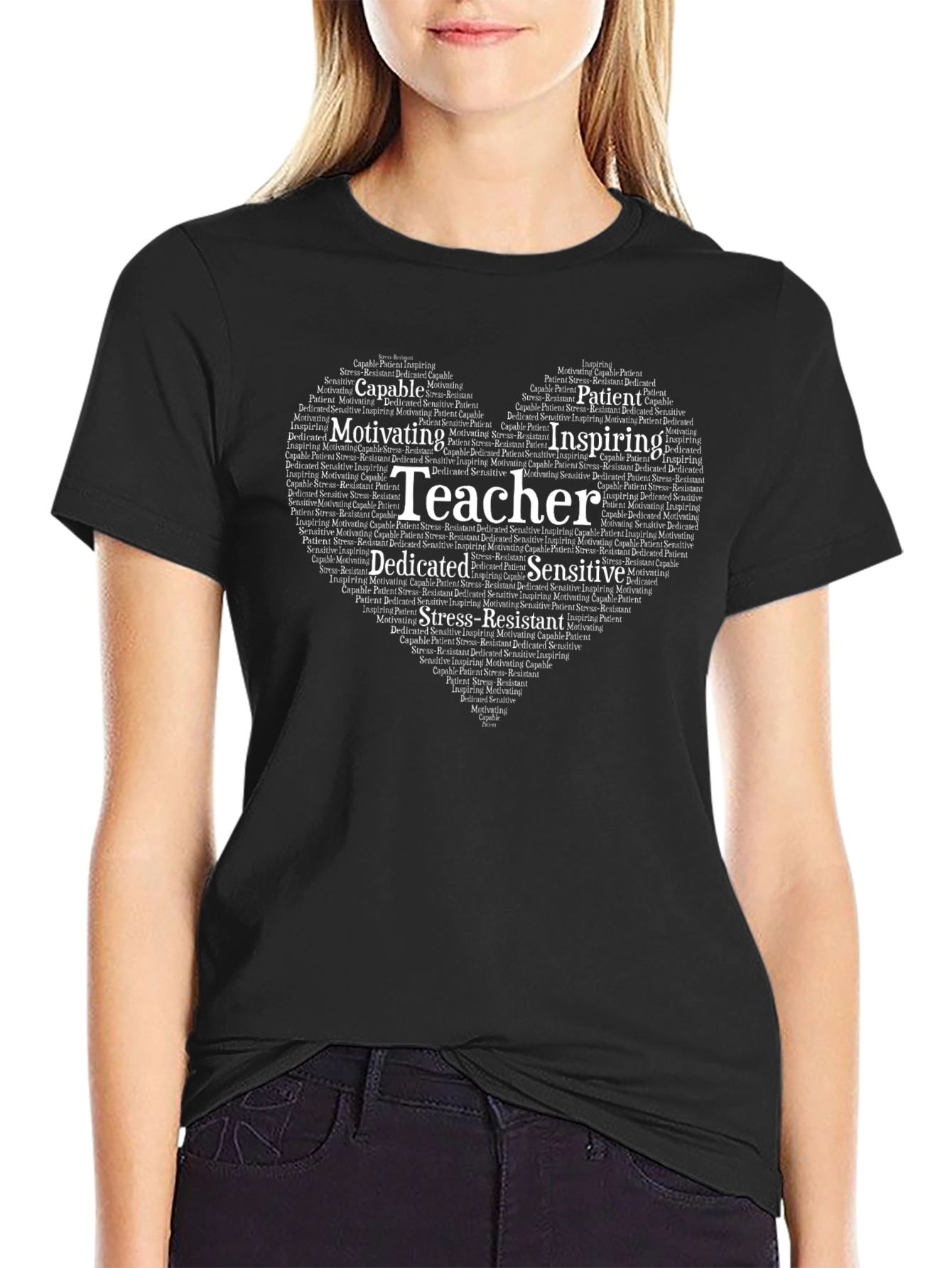 Teacher Word Art Heart T-Shirt