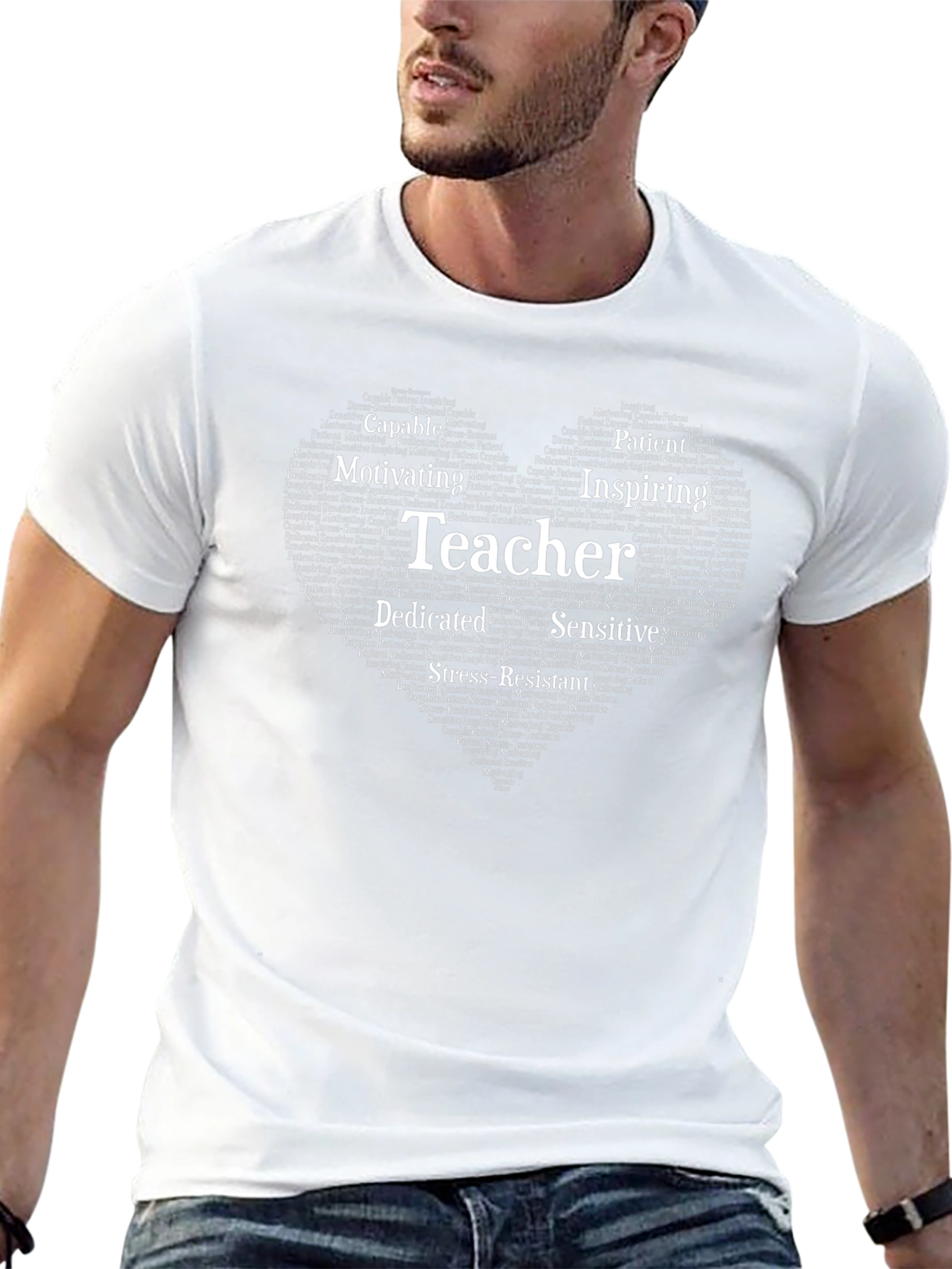 Teacher Word Art Heart T-Shirt
