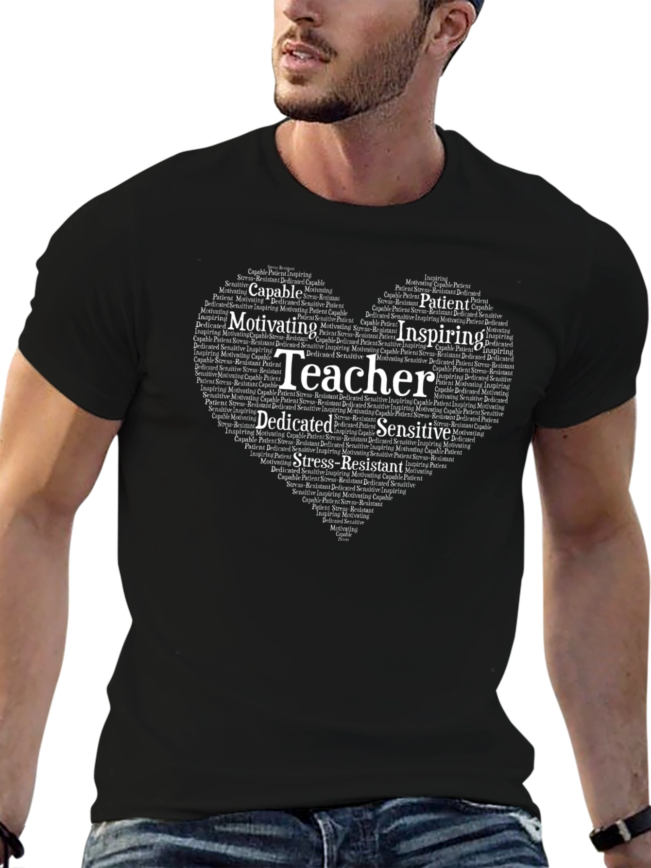 Teacher Word Art Heart T-Shirt