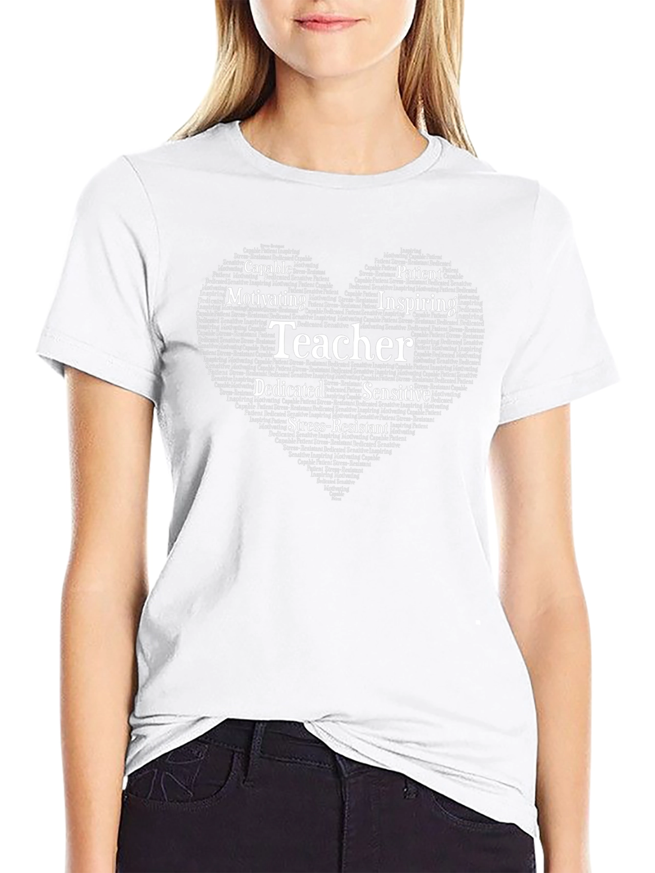 Teacher Word Art Heart T-Shirt