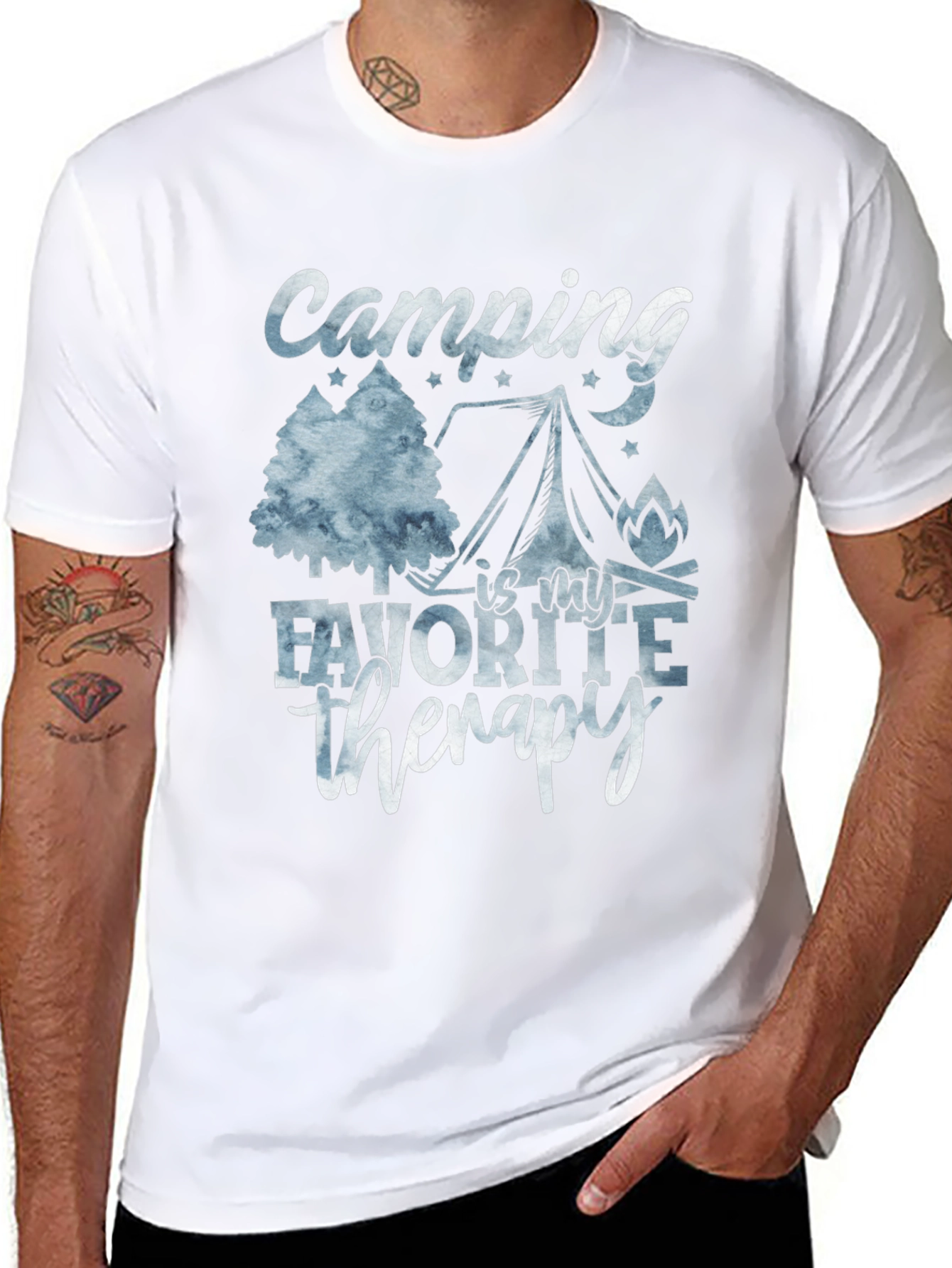Camping Is My Therapy Graphic T-Shirt
