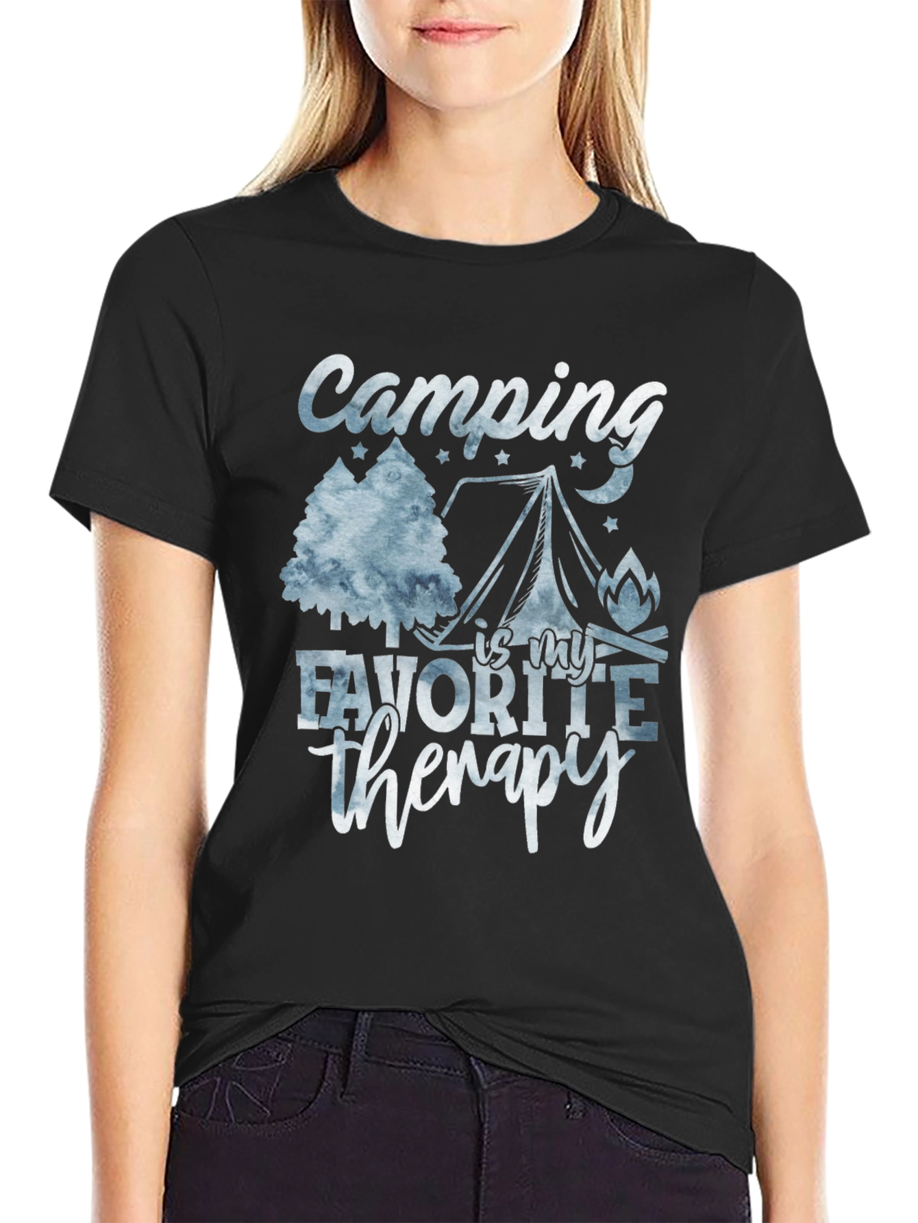 Camping Is My Therapy Graphic T-Shirt