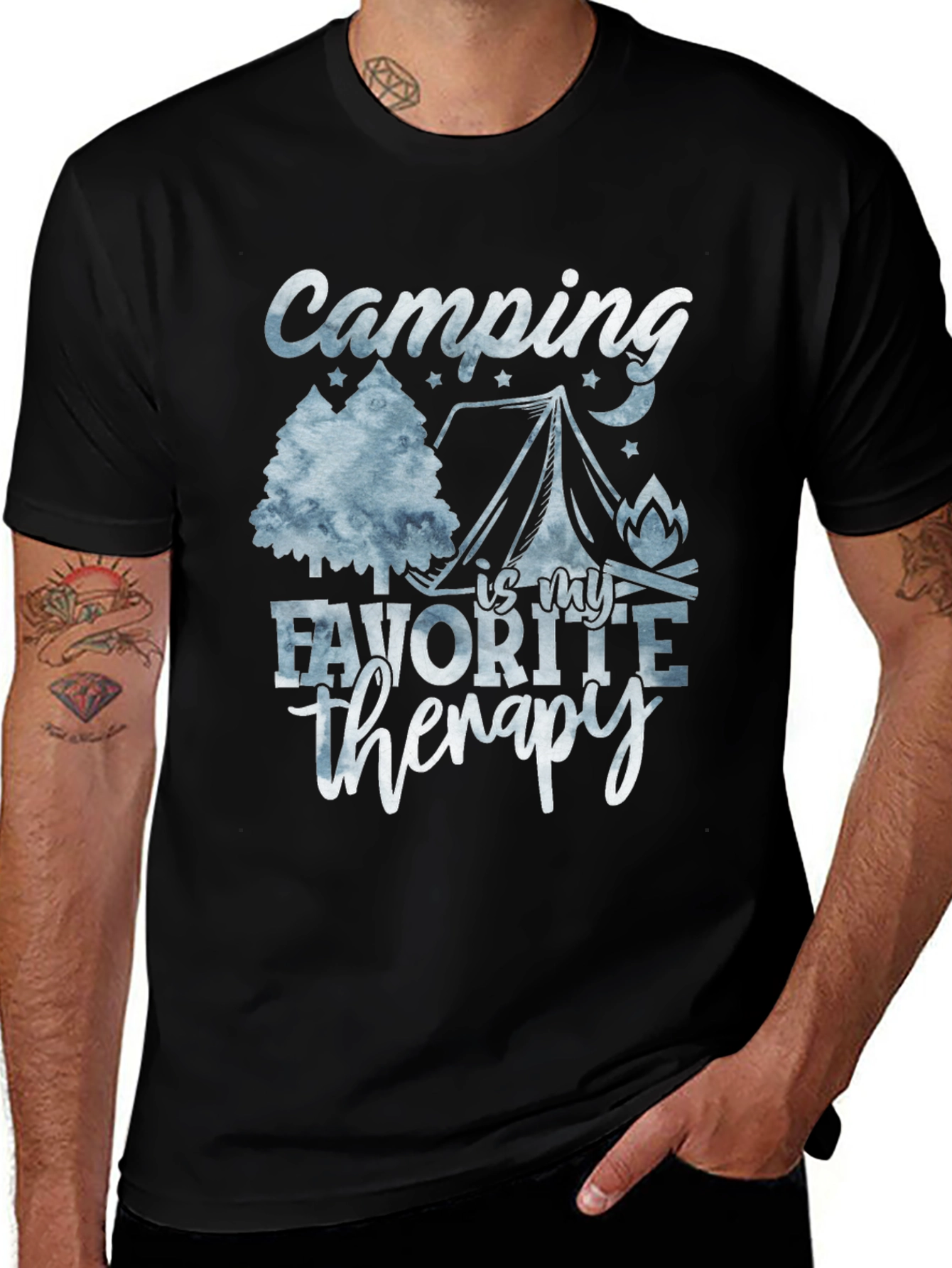 Camping Is My Therapy Graphic T-Shirt