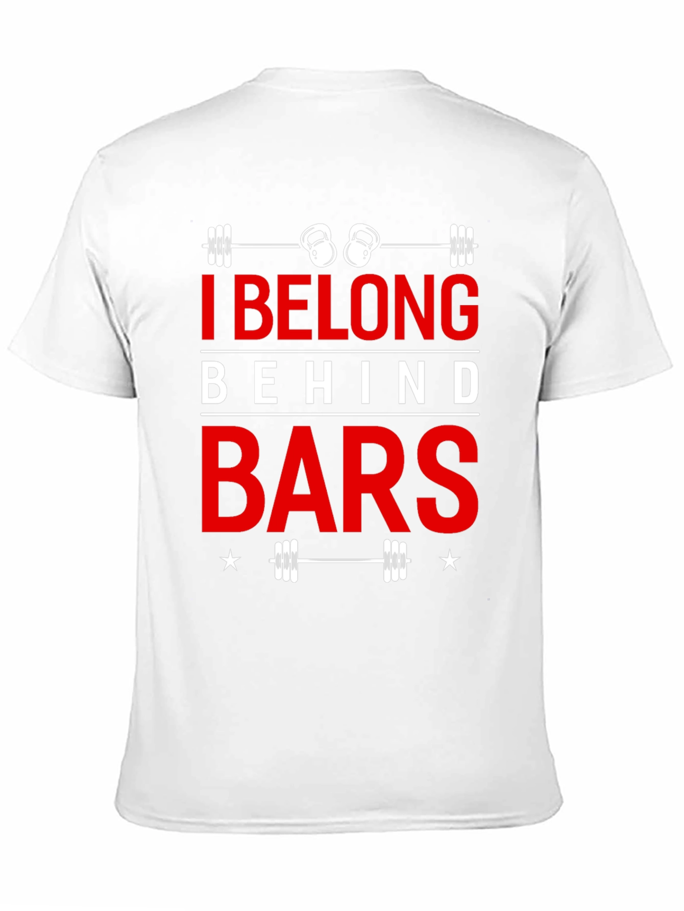 I Belong Behind Bars Black Graphic T-Shirt