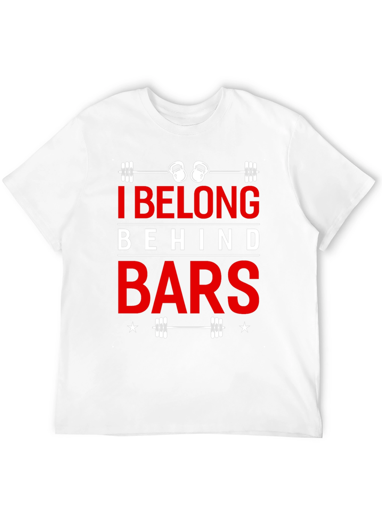 I Belong Behind Bars Black Graphic T-Shirt