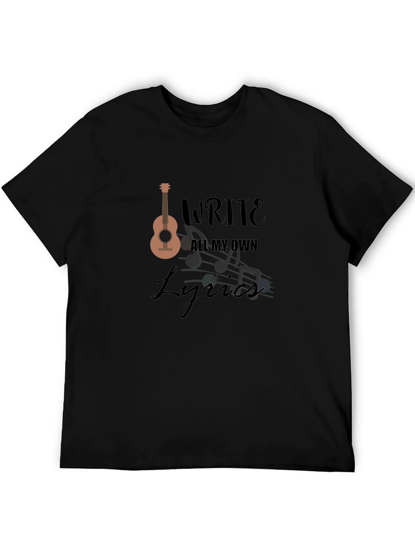 Write All My Own Lyrics Graphic Tee - Black