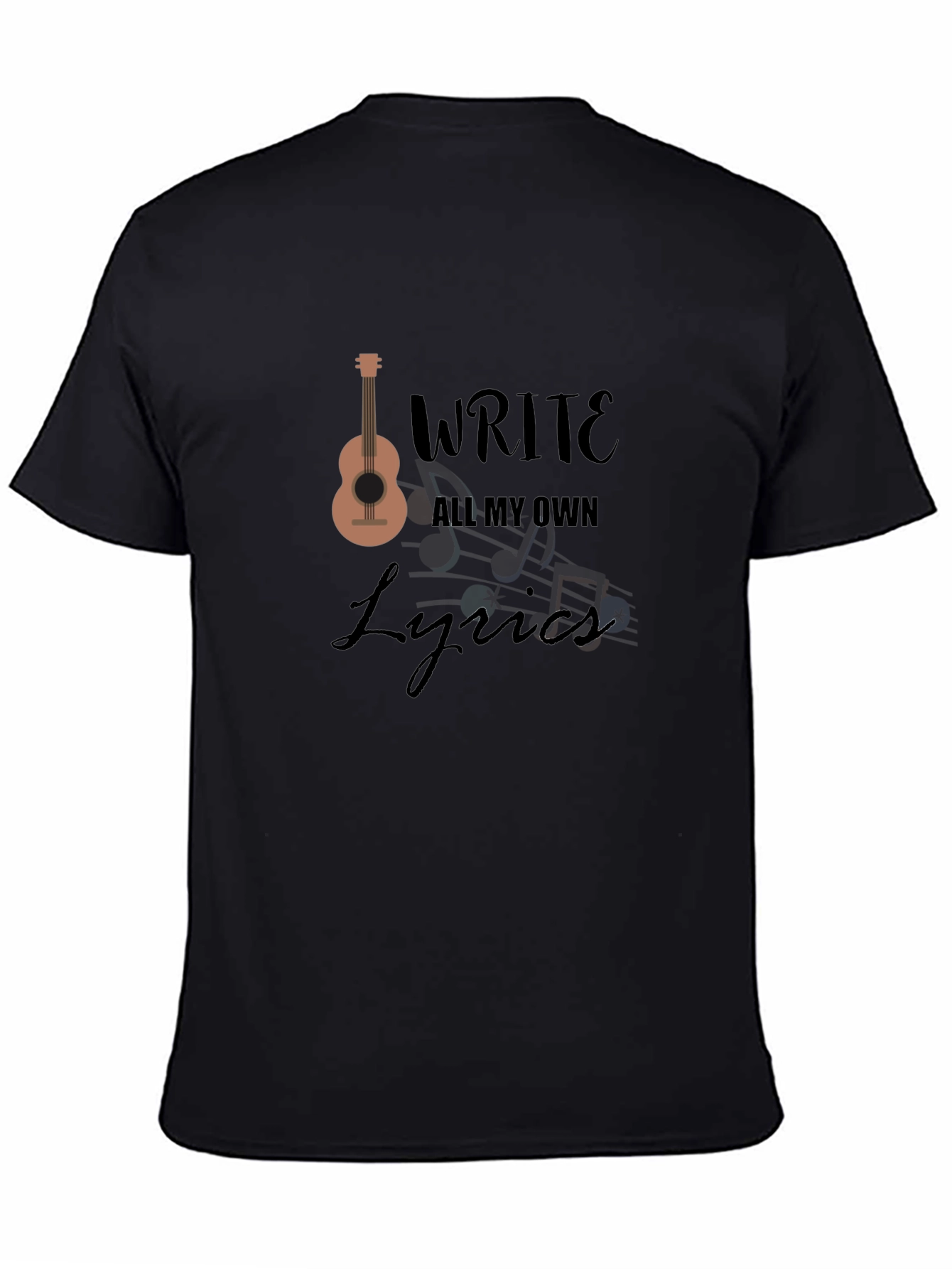 Write All My Own Lyrics Graphic Tee - Black
