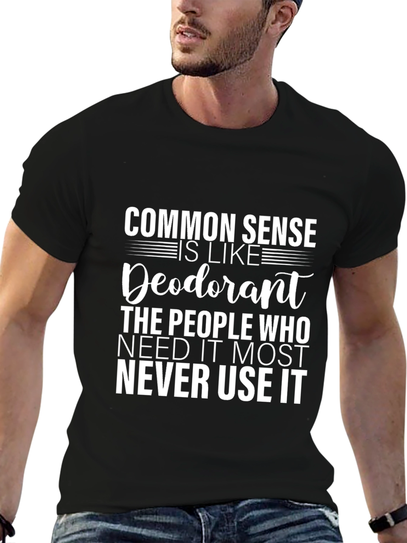 Funny Common Sense Deodorant Graphic Tee