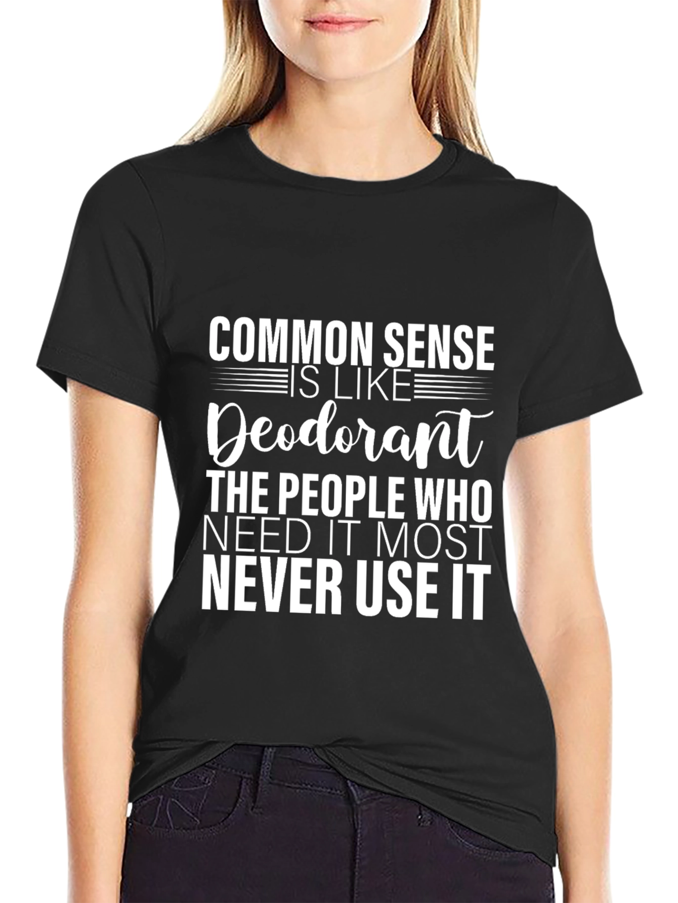 Funny Common Sense Deodorant Graphic Tee