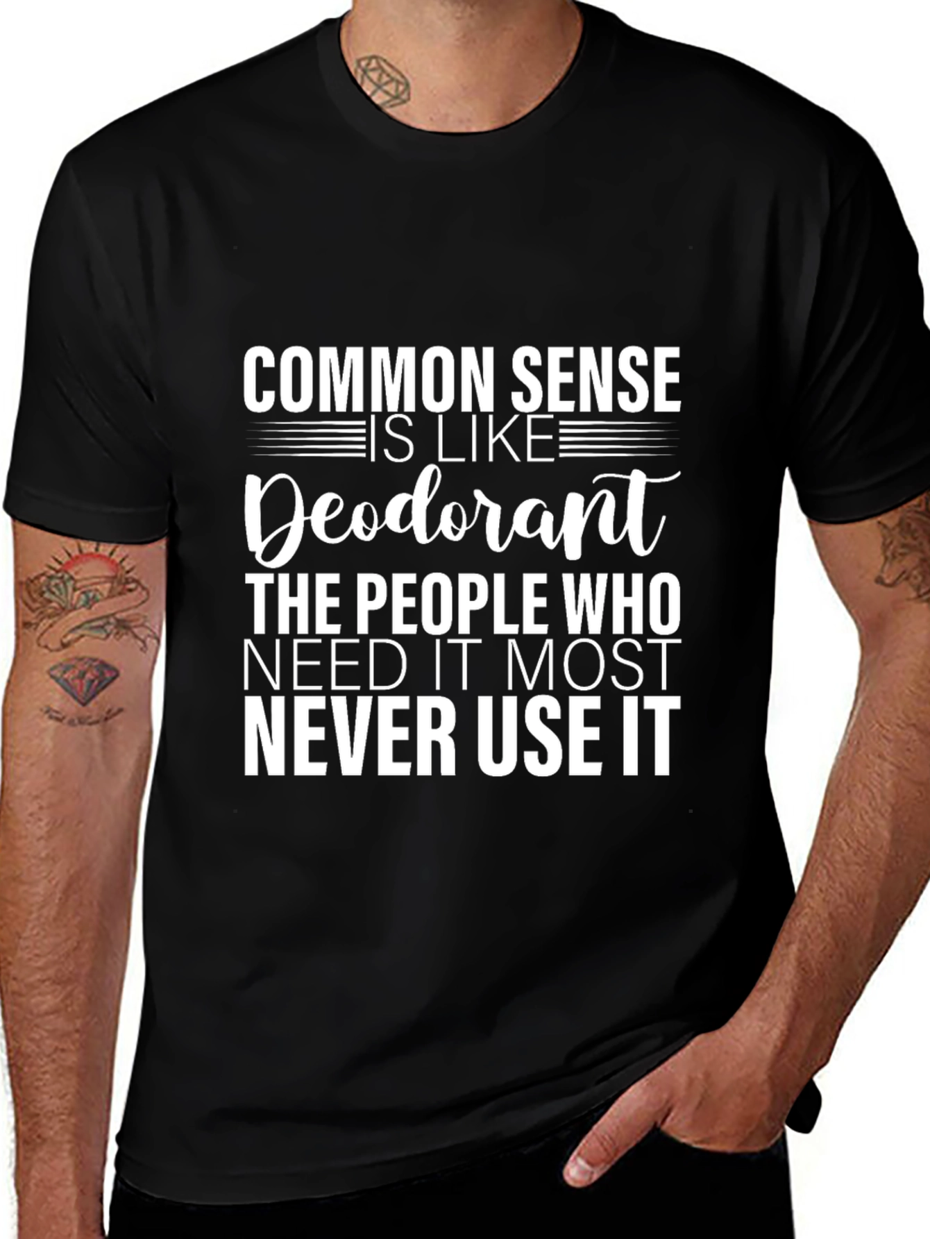 Funny Common Sense Deodorant Graphic Tee