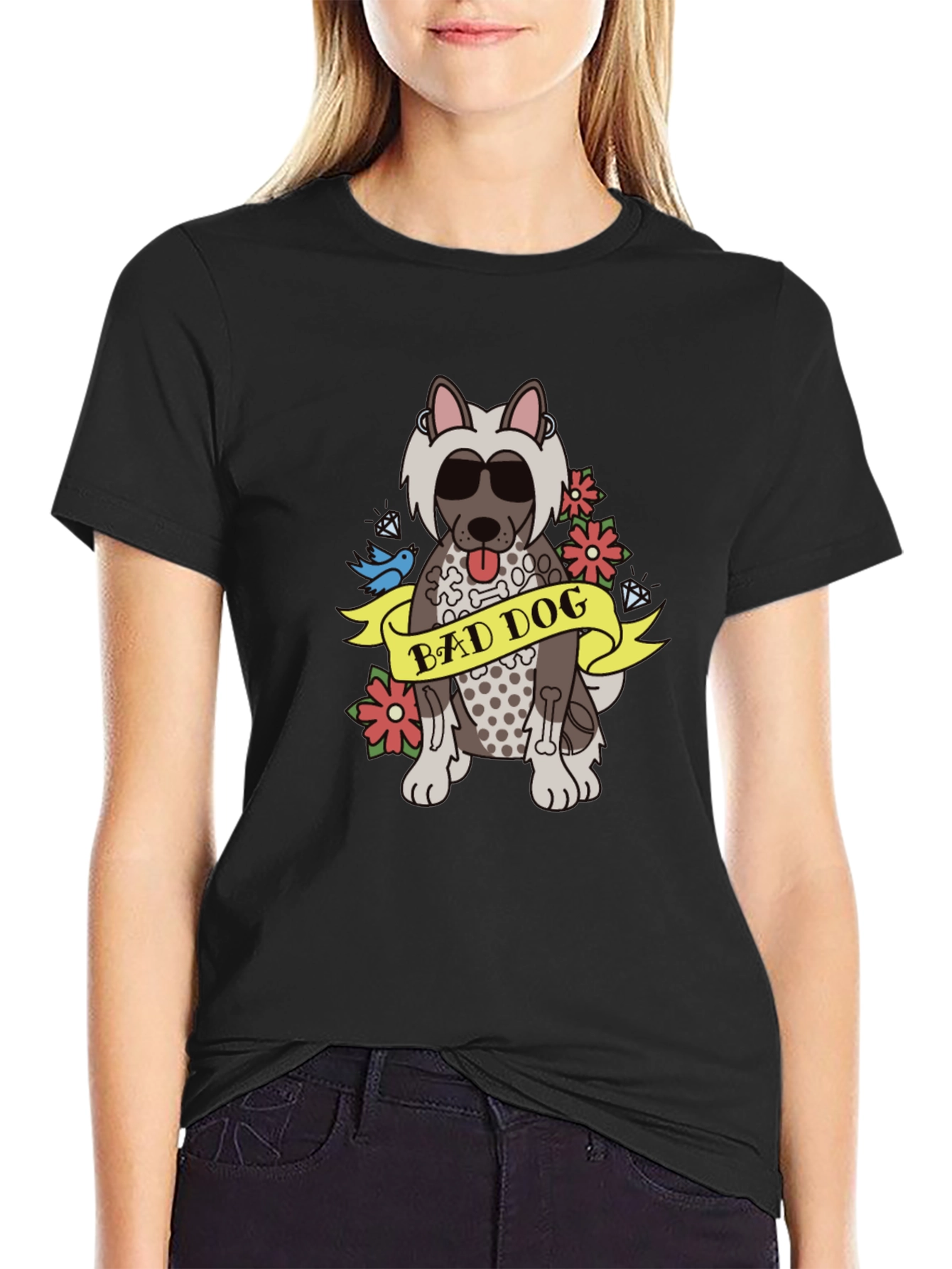 Bad Dog Graphic Tee - Cool Canine Cartoon T-Shirt