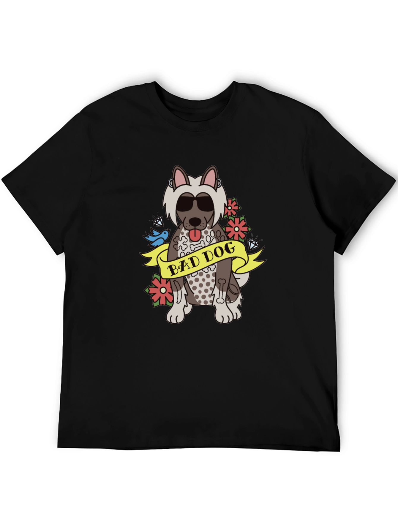 Bad Dog Graphic Tee - Cool Canine Cartoon T-Shirt