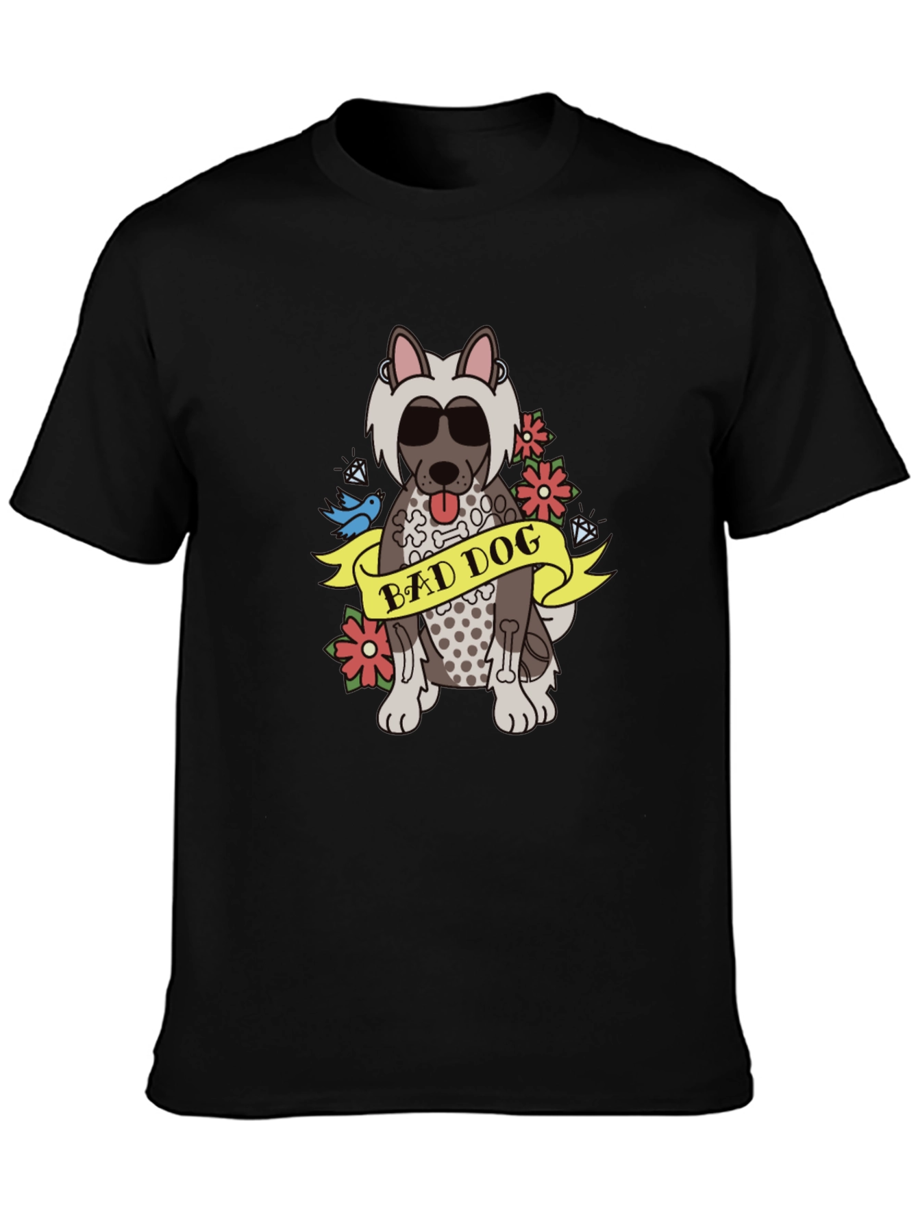 Bad Dog Graphic Tee - Cool Canine Cartoon T-Shirt
