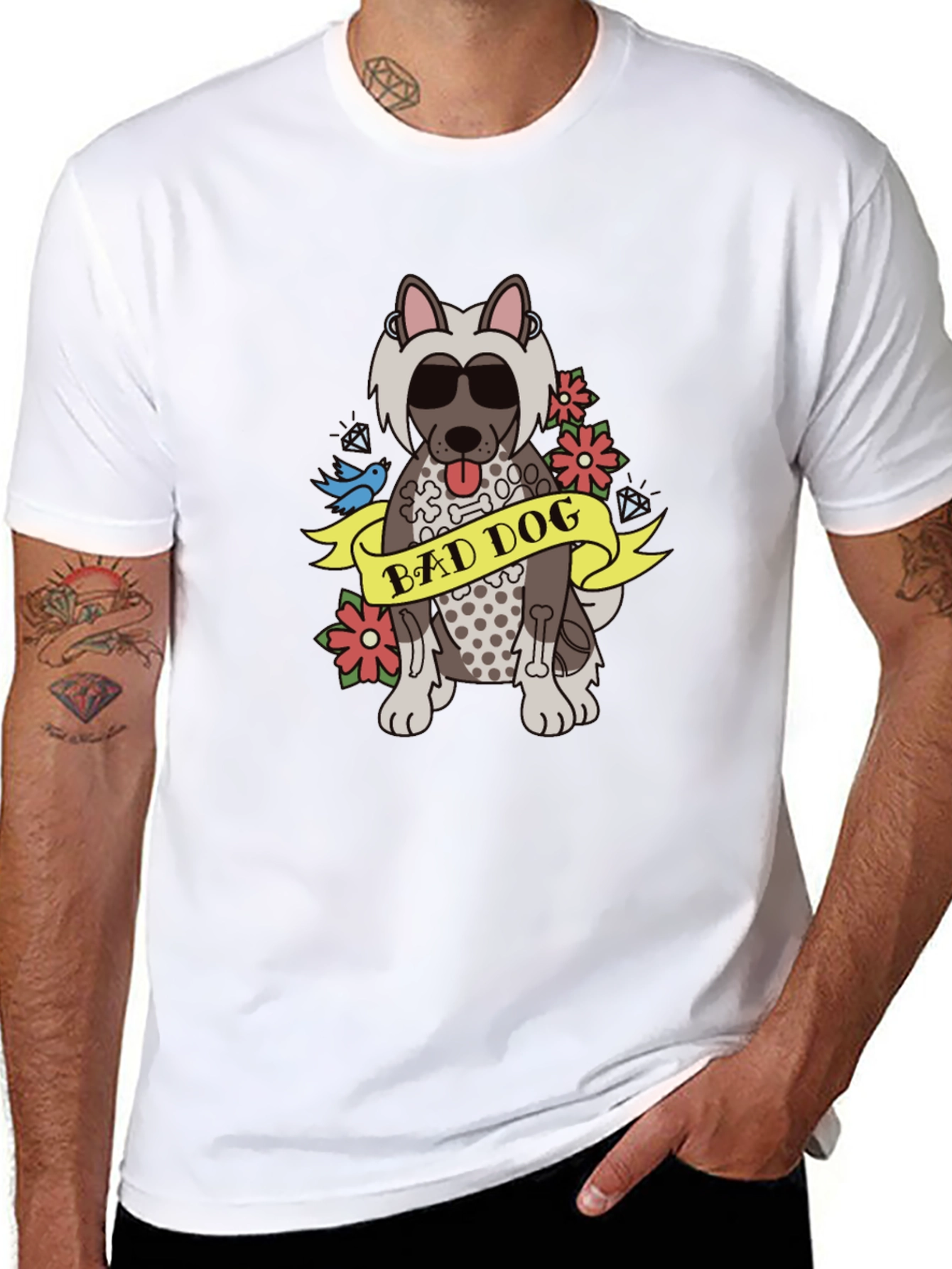 Bad Dog Graphic Tee - Cool Canine Cartoon T-Shirt