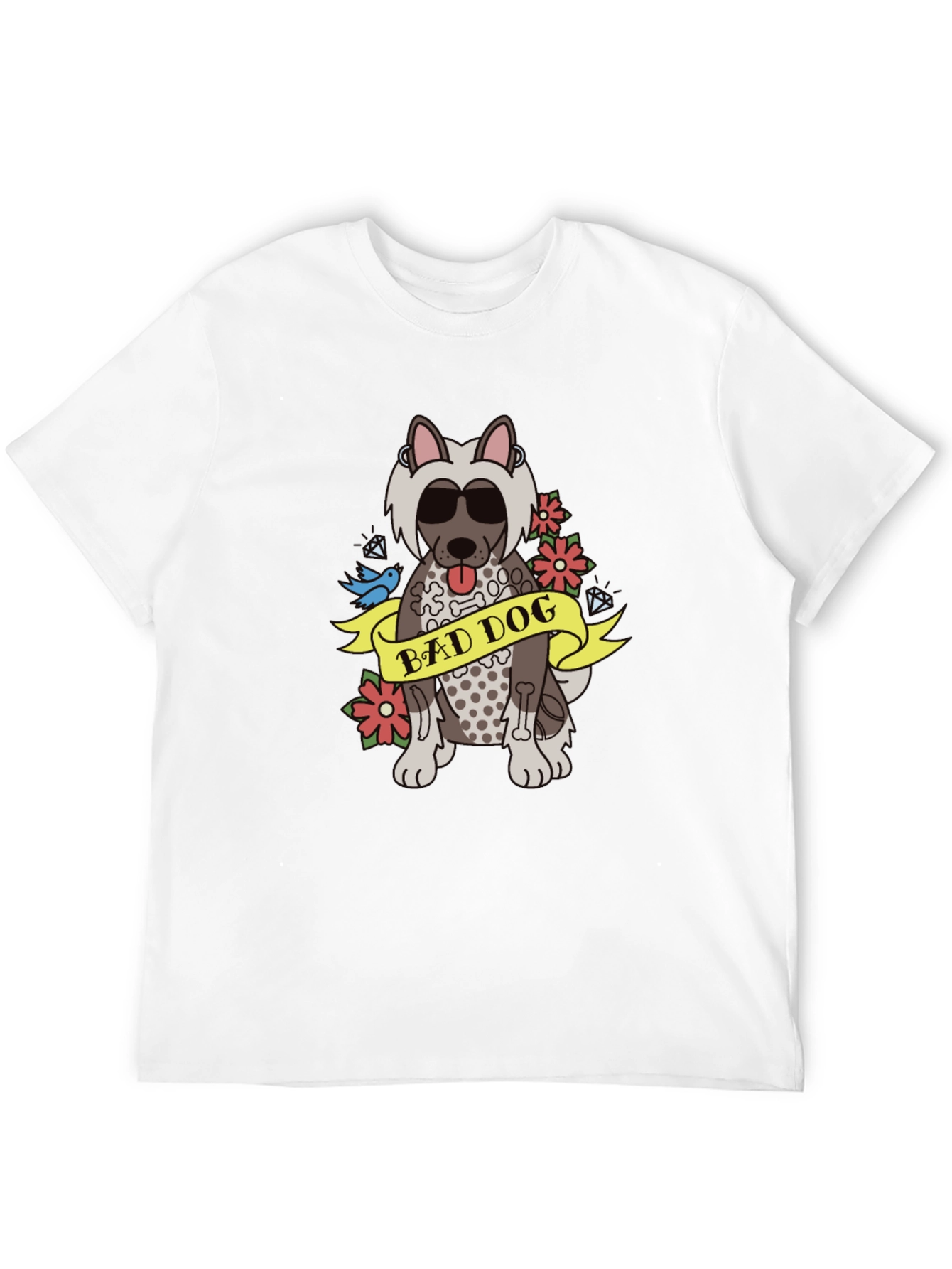 Bad Dog Graphic Tee - Cool Canine Cartoon T-Shirt
